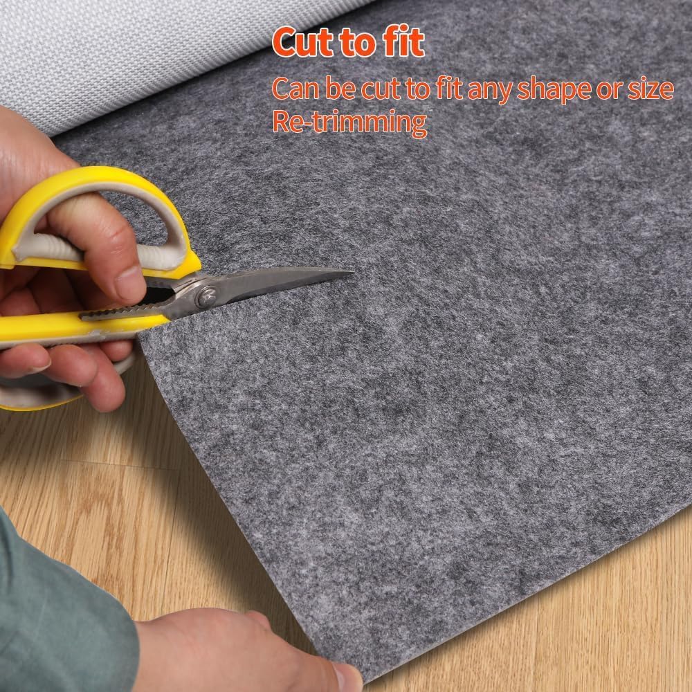 Non-Slip Rug Pads 7 x 9ft, 100% Waterproof Extra Large Area Rugs Non Skid Rug Pad for All Floors