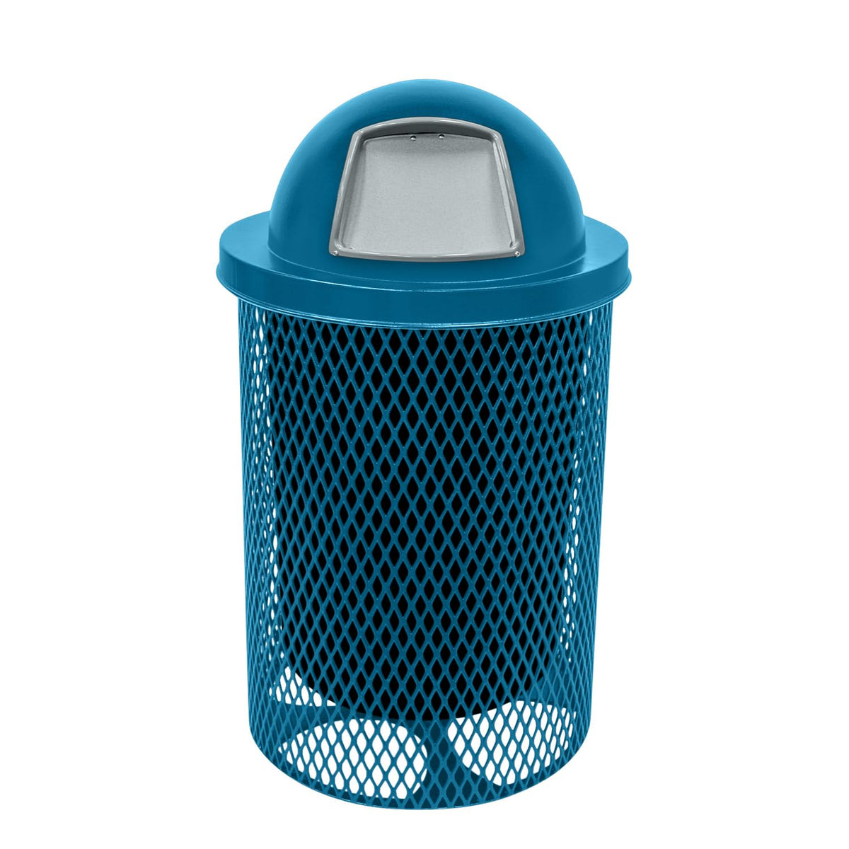 COATEDOUTDOORFURNITURE RDT-LBL Heavy Duty 32 Gallon Round Trash Receptacle, Liner Included, Light
