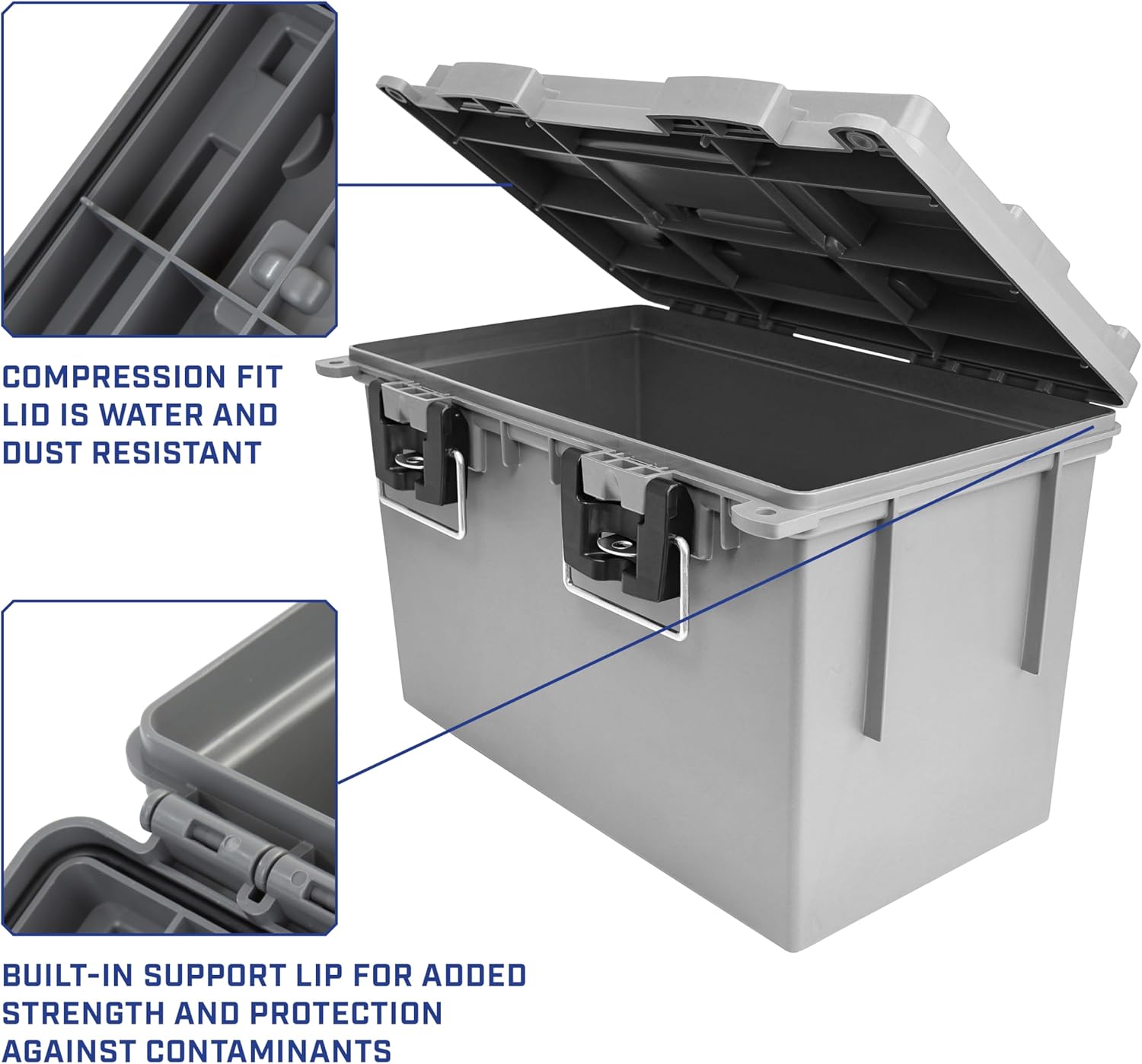 Sheffield 12766 XL Storage Bins With Lids, 4-Pack Stackable Storage Bins, Made in USA, Lockable and