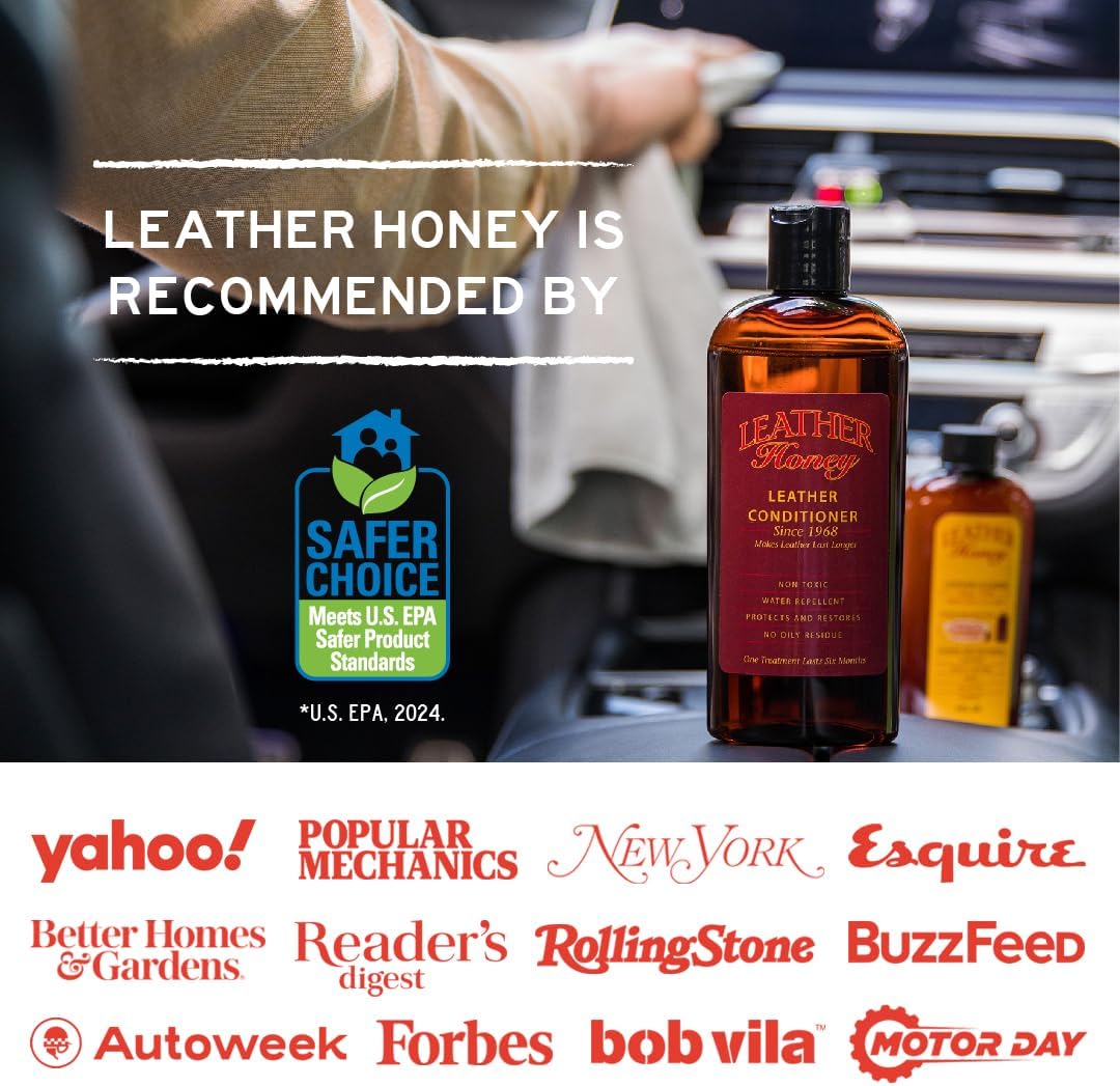 Leather Honey Leather Cleaner: Non-Toxic Leather Care Made in the USA Since 1968. Deep Cleans