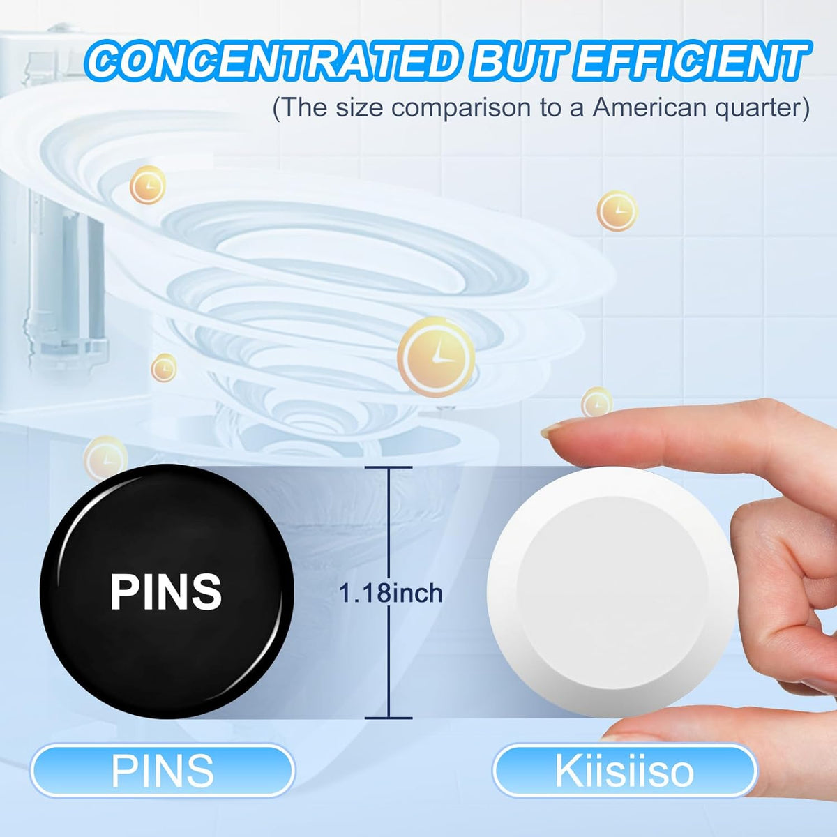 KIISIISO Toilet Bowl Cleaners Tablets(12 Pack), Household Lime Rust Removers, Automatic Toilet Tank