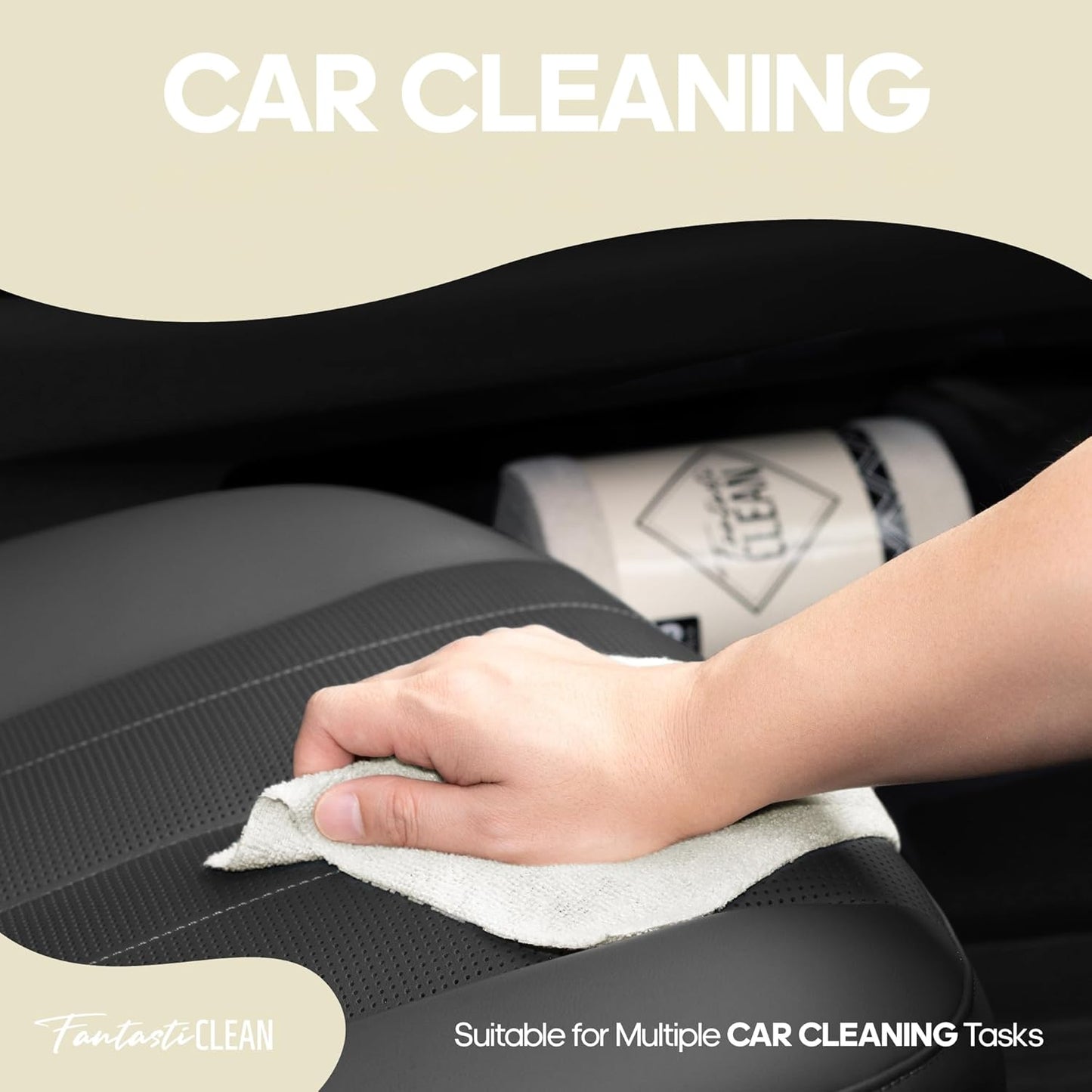 Fantasticlean Microfiber Cleaning Cloth Roll -60 Pack, Tear Away Paperless Towels, 8" x 8"
