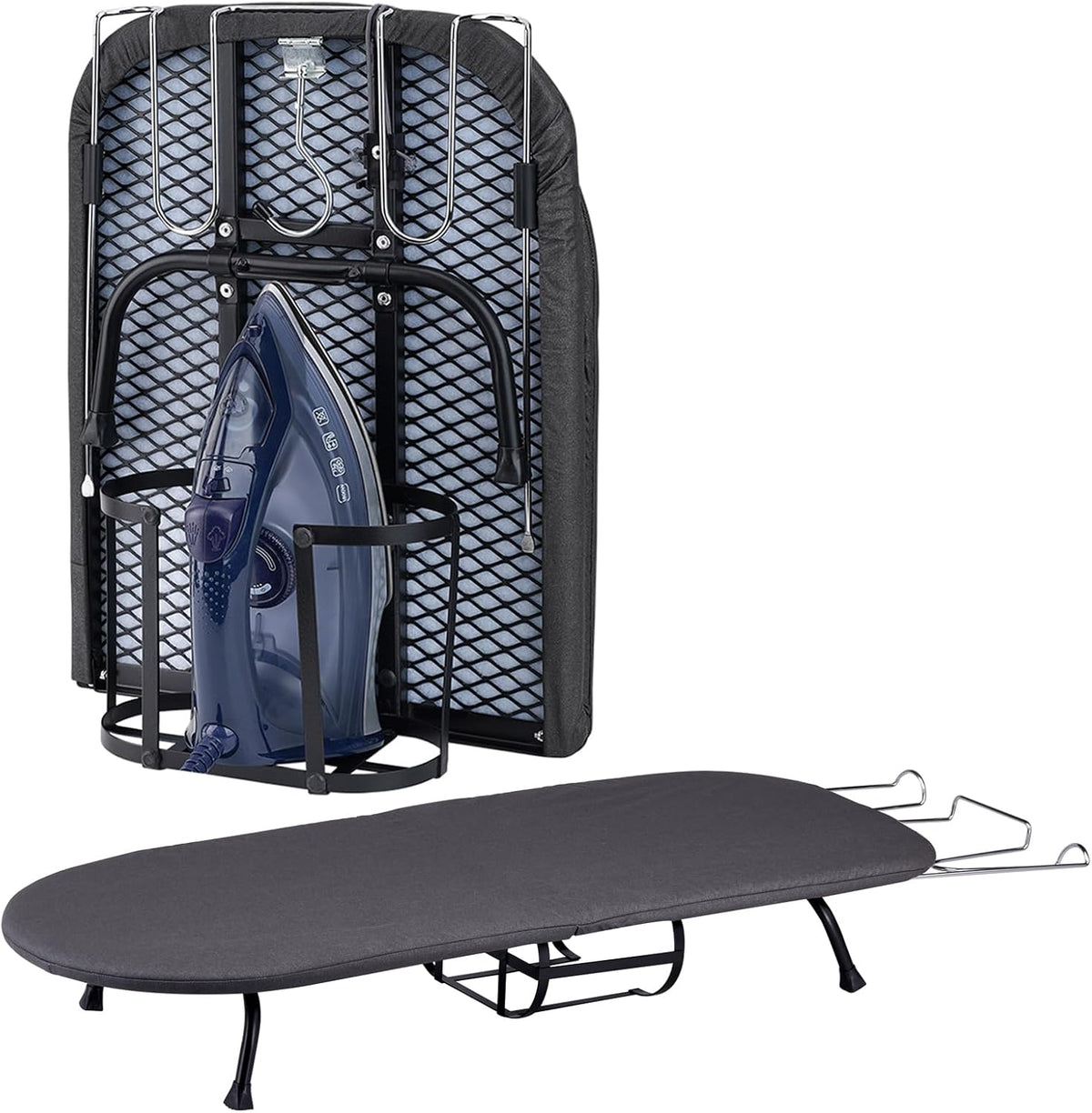 BiJun Small Ironing Board, Foldable Table Top Ompact Portable Mini Ironing Board w/Iron Rest, Set