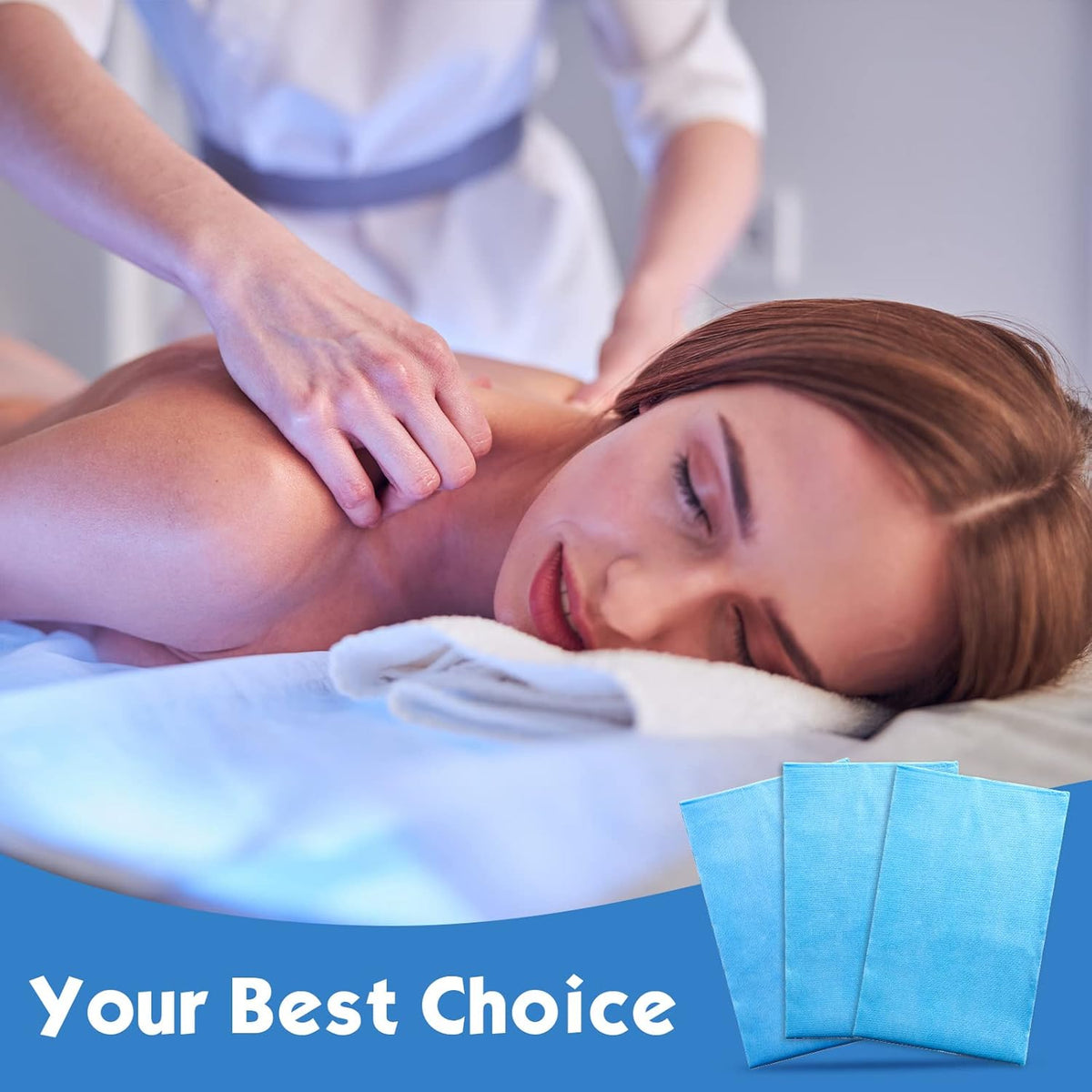 Tegeme 150 Pieces Disposable Massage Table Sheets 31" x 70" Waterproof Bed Sheets Non Woven Bed