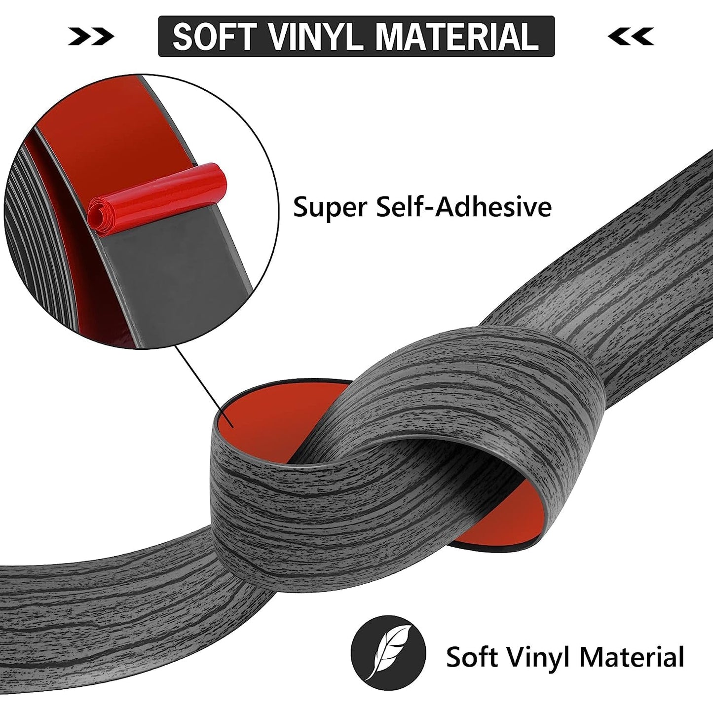 5Ft Floor Transition Strip Self Adhesive Vinyl Cover Floor Strip Flat Divider Transition Strip Wood