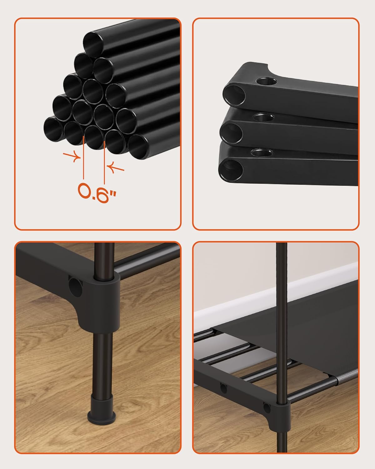 Clothes Rack, Portable Closet, 54.3 Inch Large Capacity Wardrobe Closet, Clothes Storage Organizer