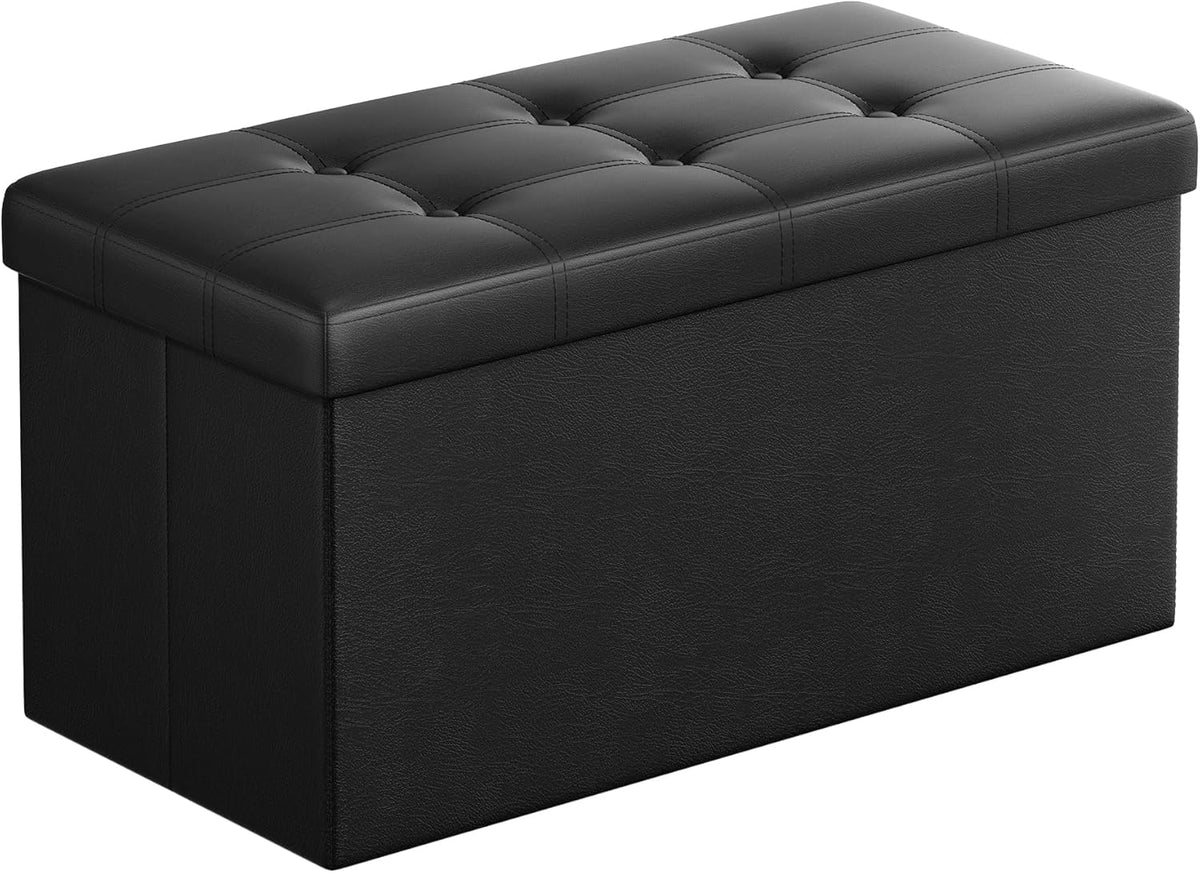 SONGMICS MAZIE Collection - 30 Inches Folding Storage Ottoman Bench, Ottoman with Storage, Foot