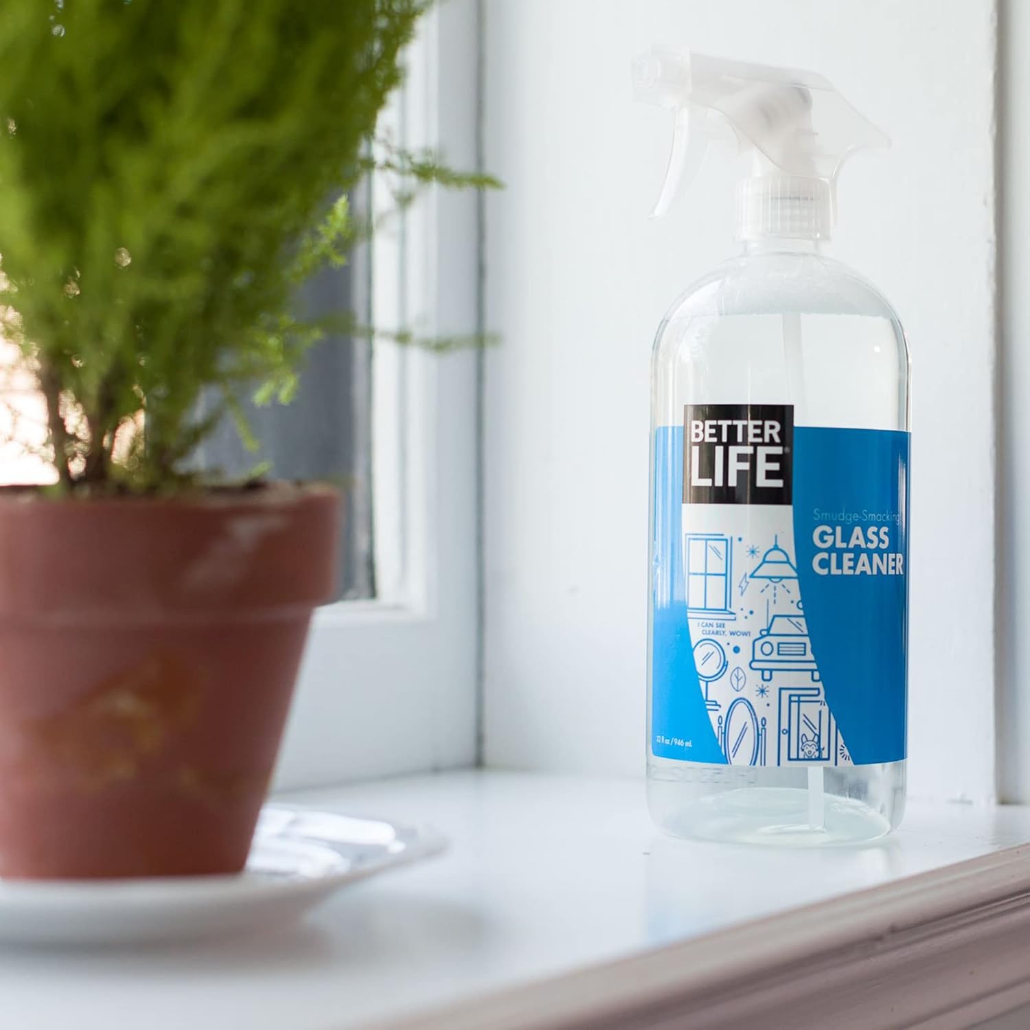 Better Life Glass Cleaner, Streak-free Window Cleaner, Surface Cleaning Spray, Mirror, Screen and
