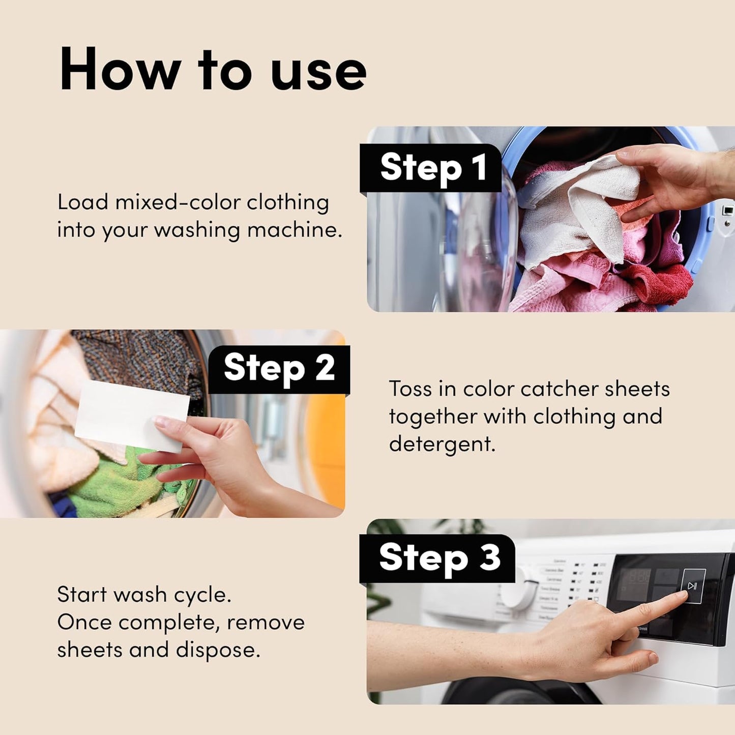 Zero Trace Color Catchers for Laundry - Protects Clothes with Laundry Color Dye Catcher Sheets and