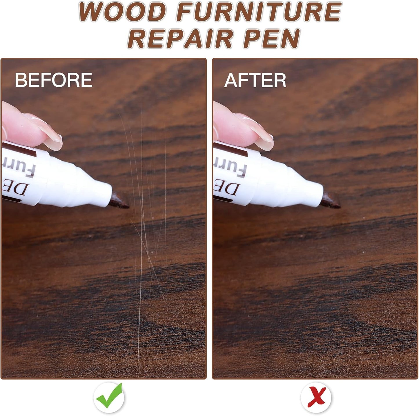 New Upgrade Furniture Pens for Touch Up, 12 Colors Wood Scratch Repair Markers, Professional Repair