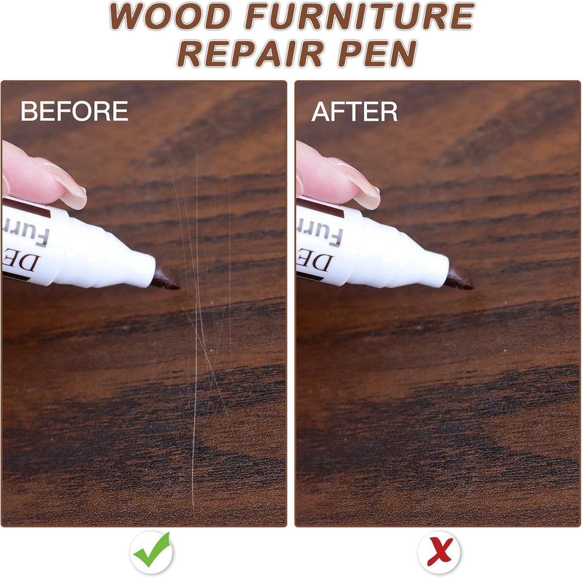 New Upgrade Furniture Pens for Touch Up, 12 Colors Wood Scratch Repair Markers, Professional Repair