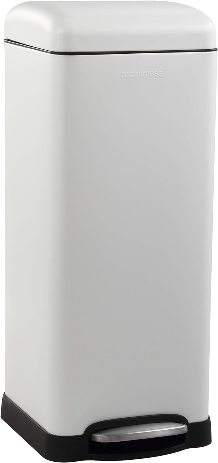 happimess HPM1007A Betty Retro 8-Gallon Step-Open Trash Can with Soft-Close Lid, Fingerprint