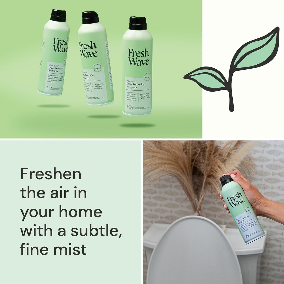 Fresh Wave Odor Eliminator Spray & Air Freshener, 8 oz. | Pack of 2 | Non-Aerosol, Fine Mist | Odor