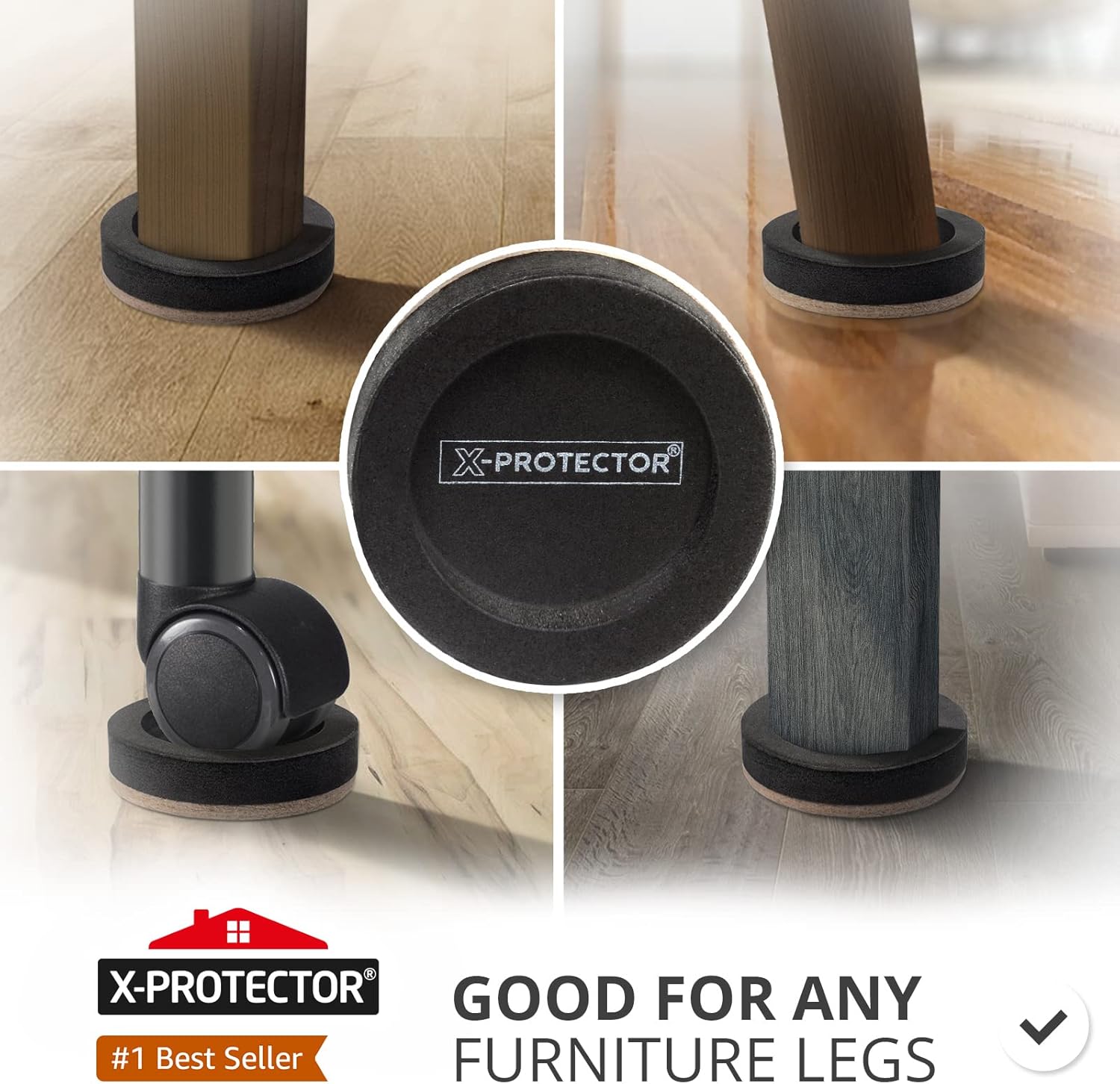 Felt Furniture Sliders for Hardwood Floors X-PROTECTOR 8 PCS 3 ½” - Furniture Slider with Unique