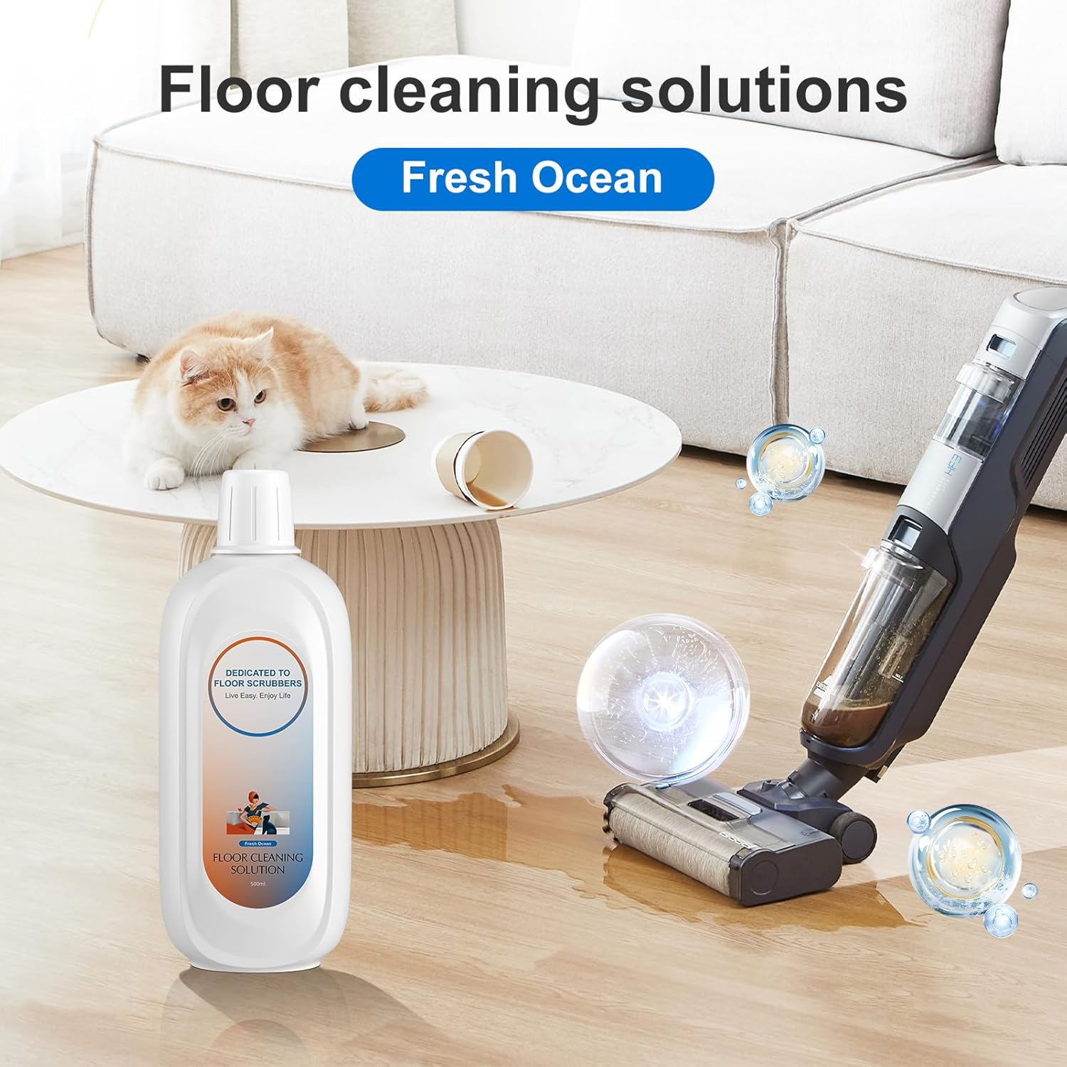 Floor Cleaning Solution Compatible With Tineco , Deep Cleans for Multiple Hard Floors, Suitable