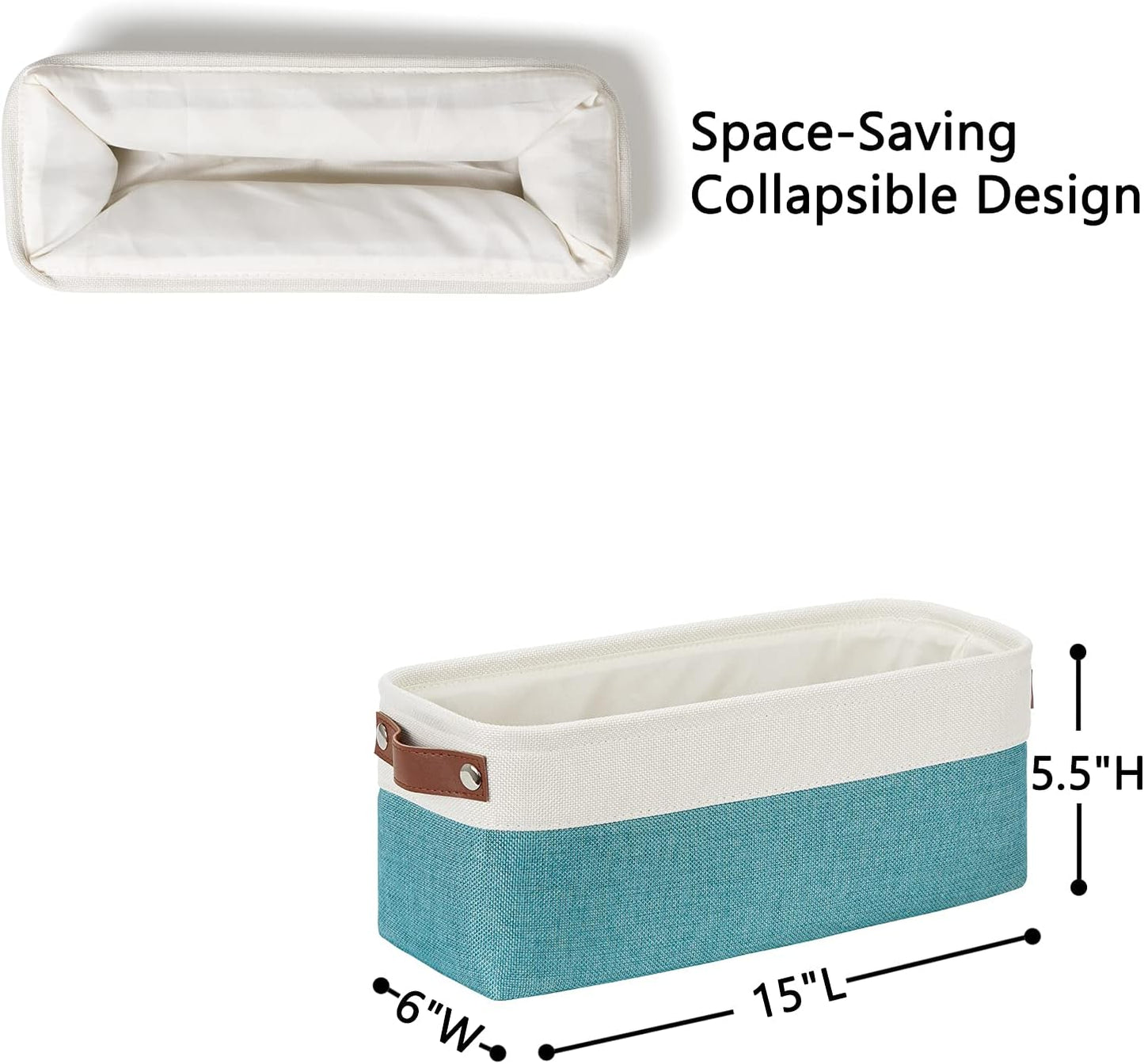 DULLEMELO Small Bathroom Closet Storage Baskets Canvas Fabric Storage Bins for Toilet 2 Pack