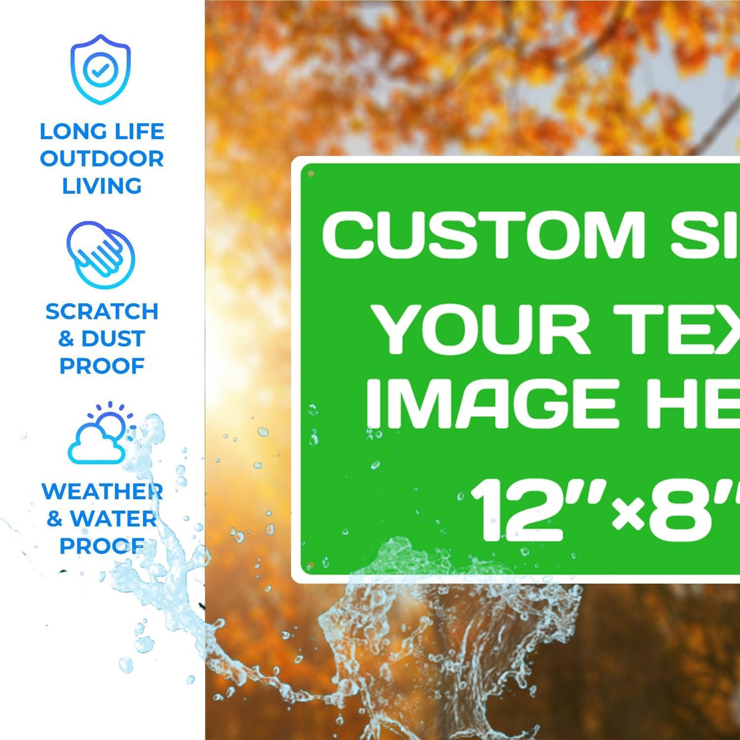 Repaly Personalized signs,Aluminum Weatherproof Metal Sign Multiple Sizes Custom Personalized Text