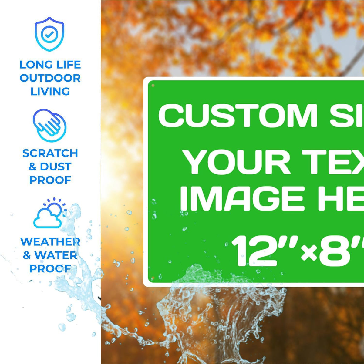 Repaly Personalized signs,Aluminum Weatherproof Metal Sign Multiple Sizes Custom Personalized Text