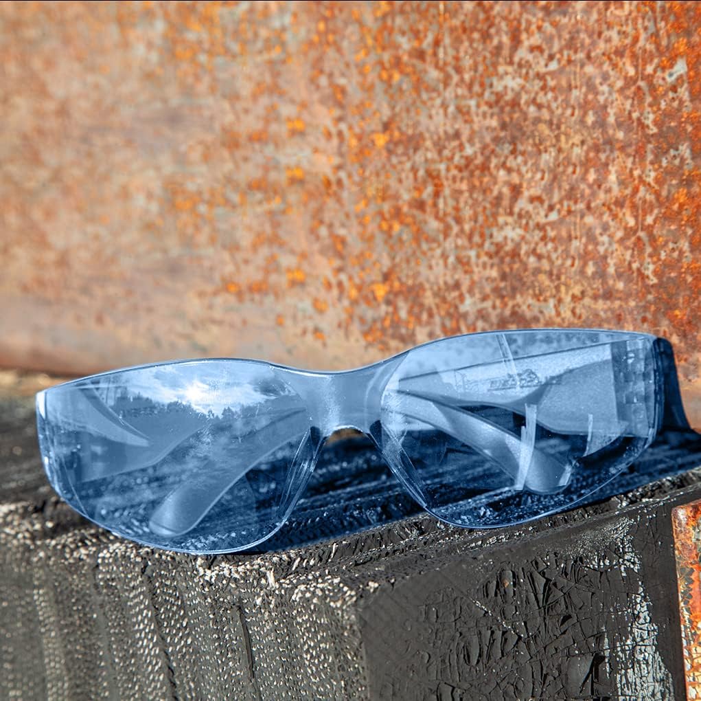 BISON LIFE Safety Glasses - Scratch Resistant Wrap Around Eyewear, Polycarbonate ANSI Z87.1 Impact