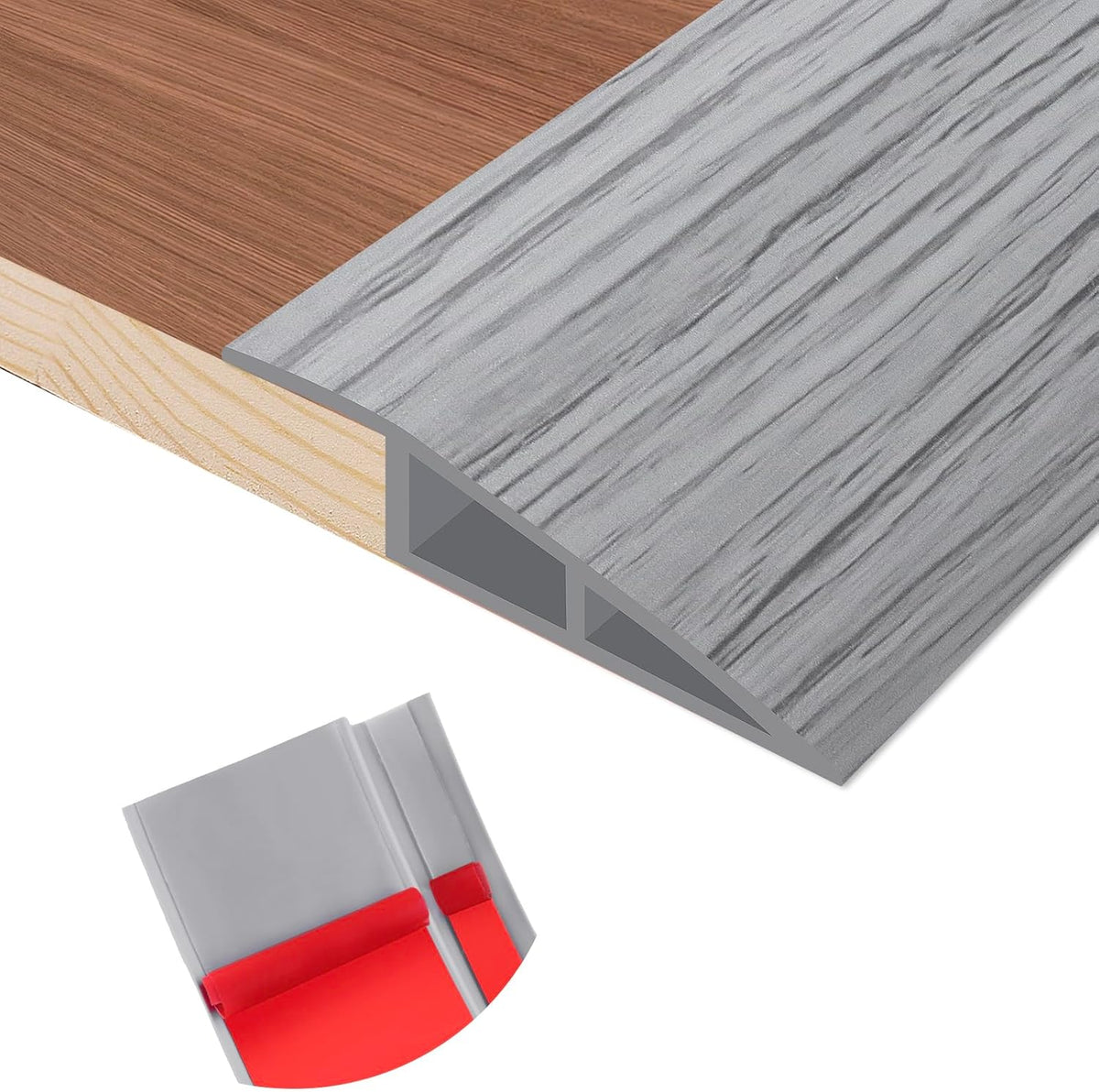 Floor Transition Strip Self Adhesive Vinyl Door Threshold for Doorways Carpet Edging Trim Overlap