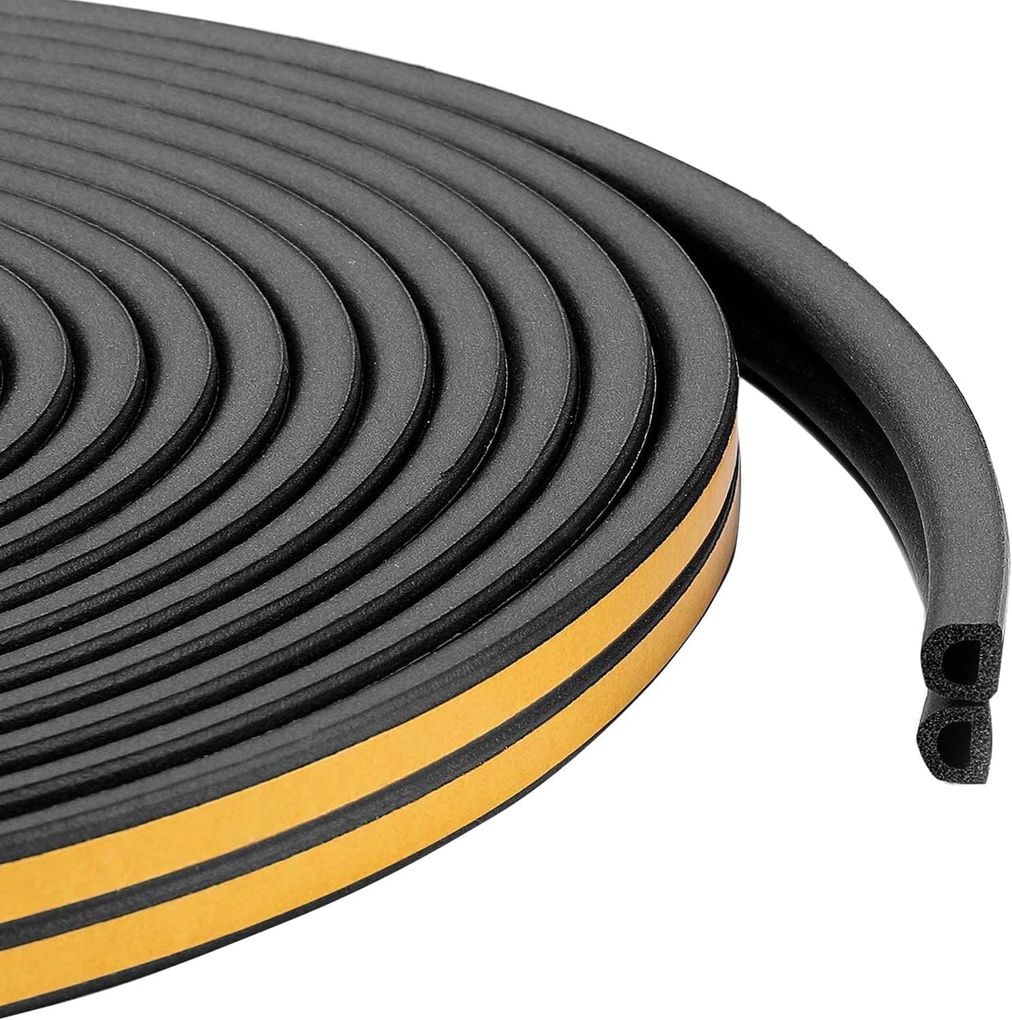 Weather Stripping Seal Strip Tape, Doors Windows Frame Self Adhesive D Type Foam Sealing Tape