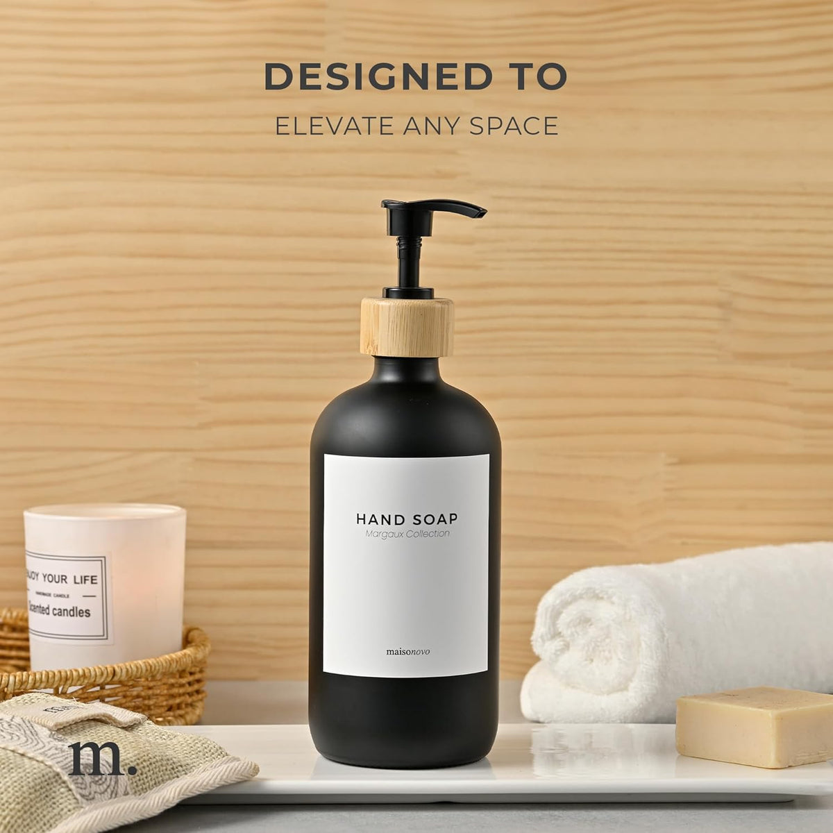 MaisoNovo Soap Pump Replacement - 2X Black Bamboo Pumps - Pump Dispenser - Soap Dispenser Pump