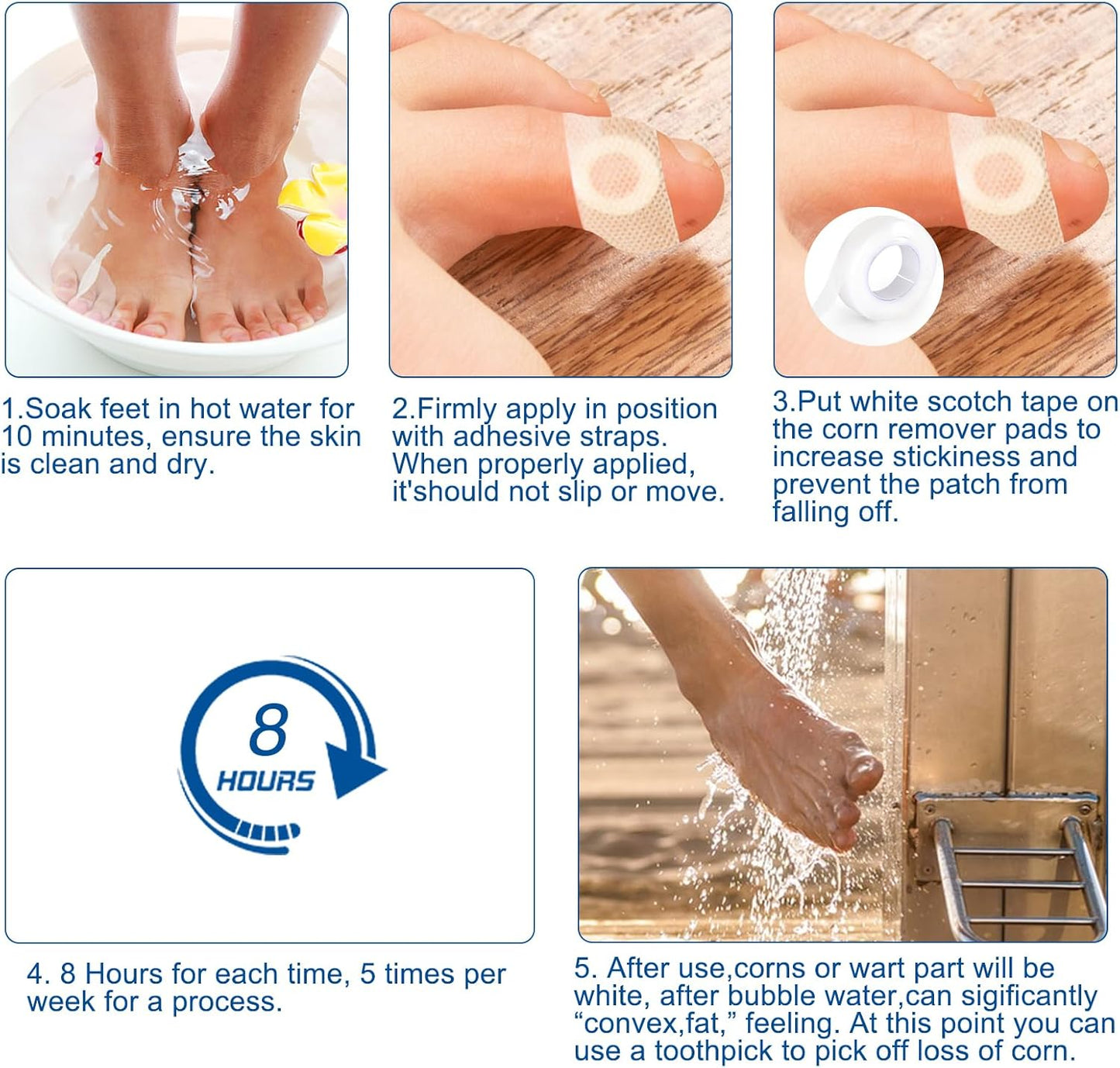 24 Count Corn Removal Pads for Feet and Toe, Corn Feet Remover for Feet Extra Strength, Callous