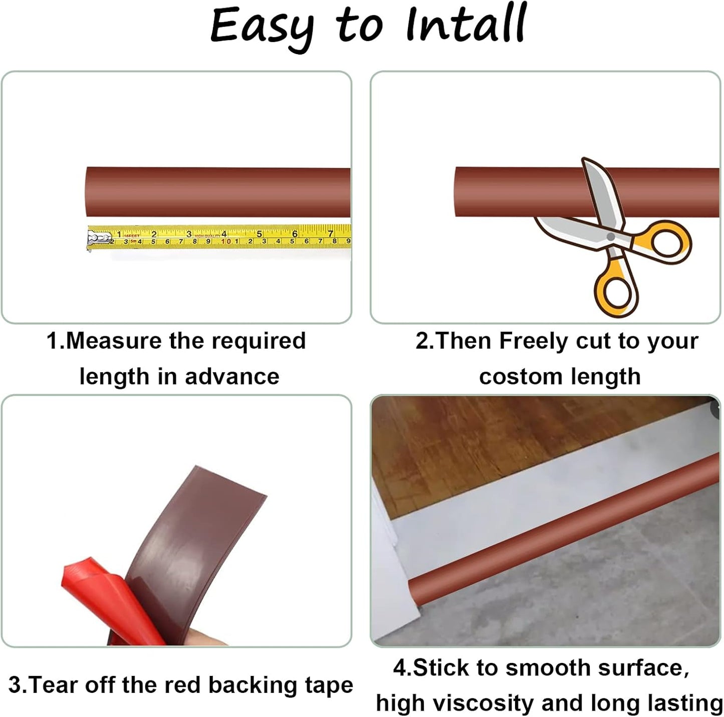 Floor Transition Strip & Self Adhesive Floor Vinyl Floor Edge Trim Laminate Floor Gap Covering