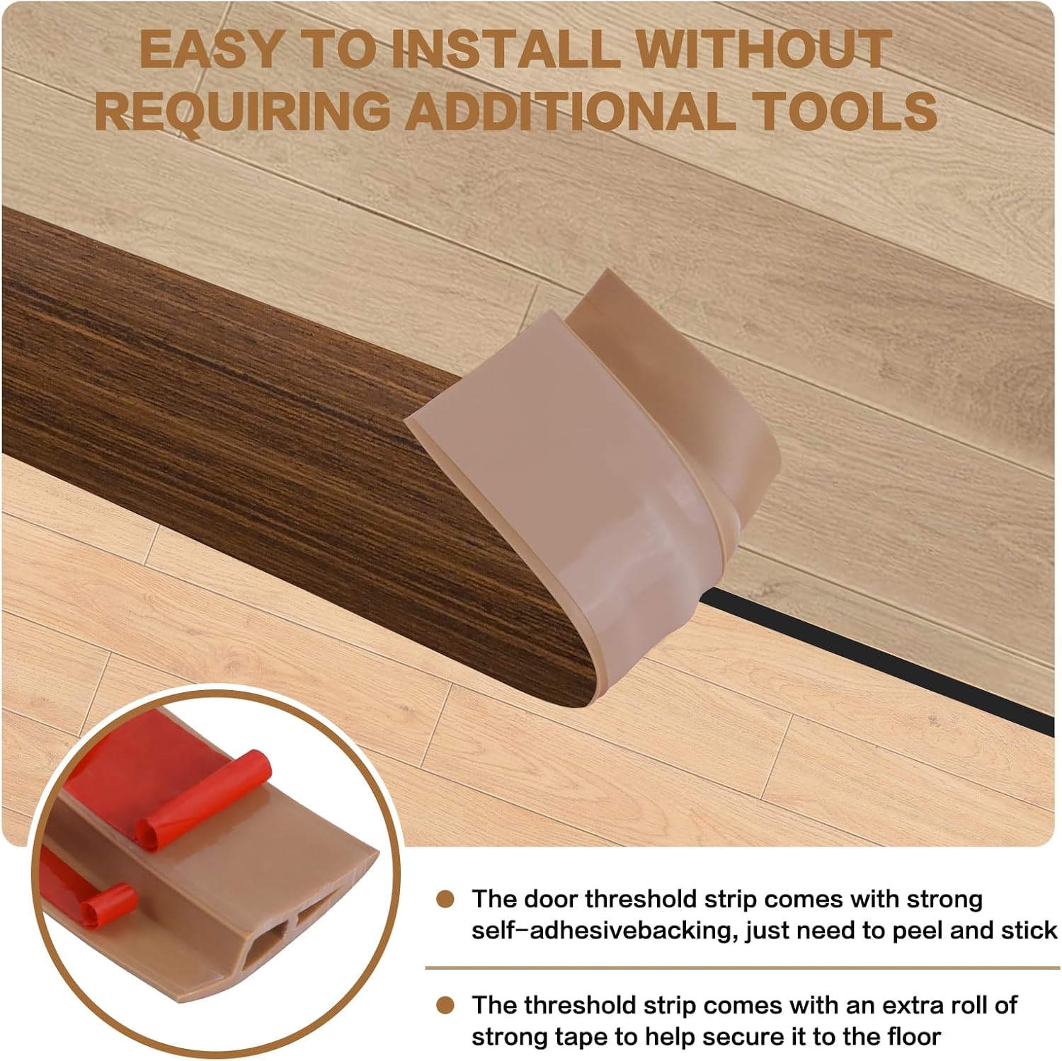Floor Transition Strip Vinyl Door Threshold Ramp Self Adhesive Carpet Edging Strip Doorway Edge