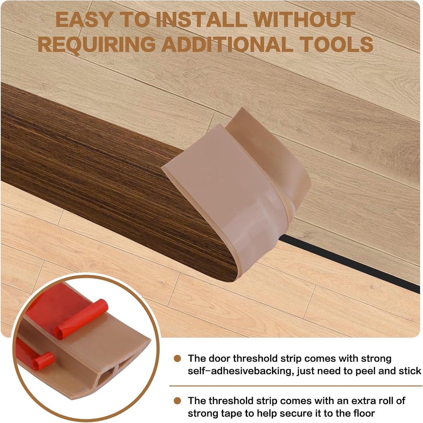 Floor Transition Strip Vinyl Door Threshold Ramp Self Adhesive Carpet Edging Strip Doorway Edge