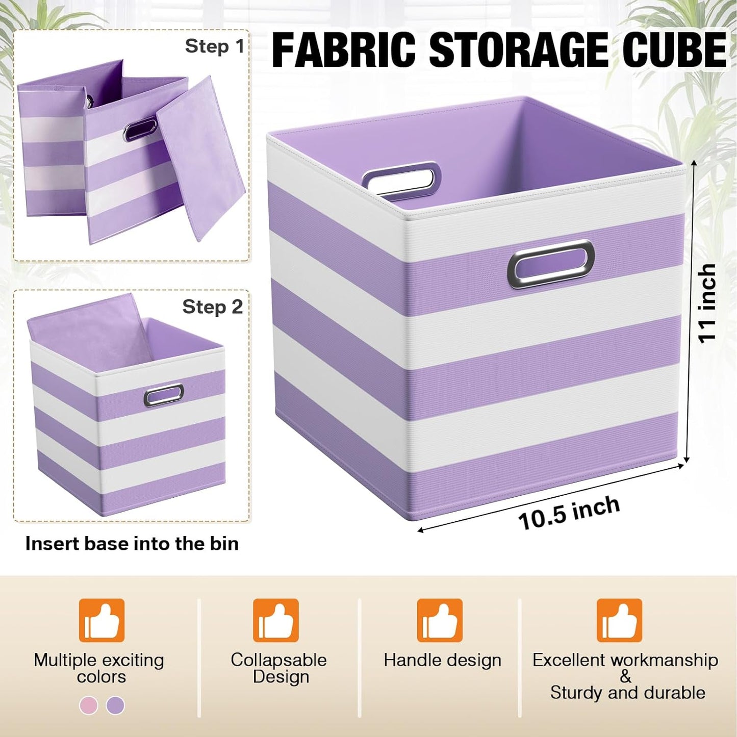 6 Pcs Fabric Storage Cubes with Metal Handle Back to School Classroom Supplies 11 Inch Macaron