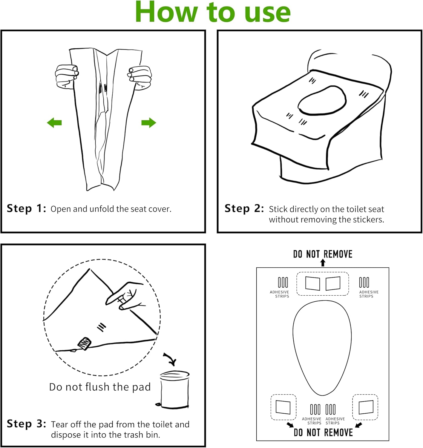TenFans Toilet Seat Covers Disposable - 20 Count Individually Travel Pack - Sticker Free Faster Use