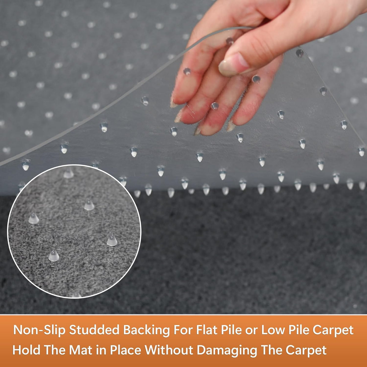 Office Chair Mat for Carpets - 45” x 53” Clear Carpet Chair Mats for Low Pile Carpeted Floors Home