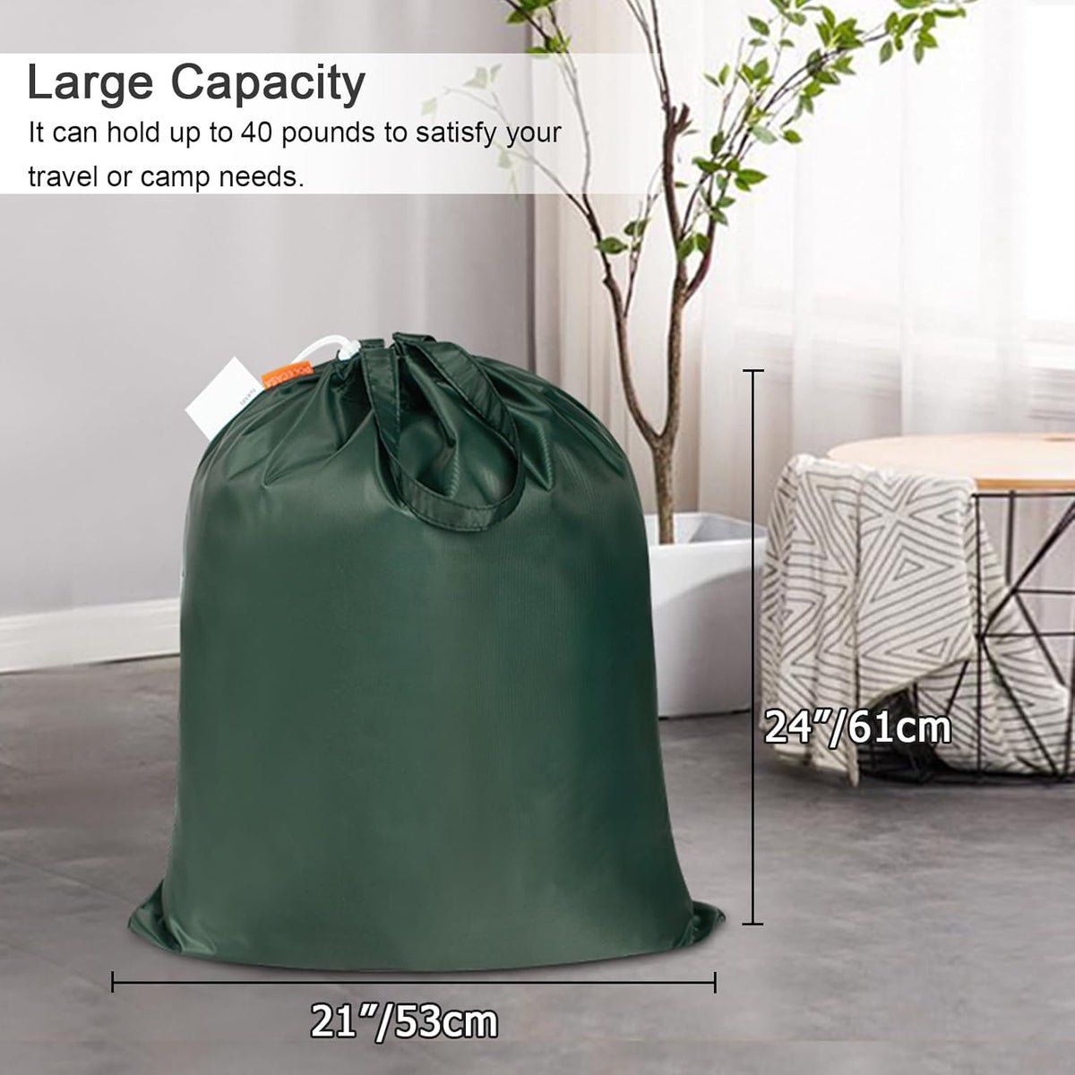 Polecasa Small Heavy Duty Laundry Bag with 130gsm Tear Resistant Fabric and Handles, Easy to Carry