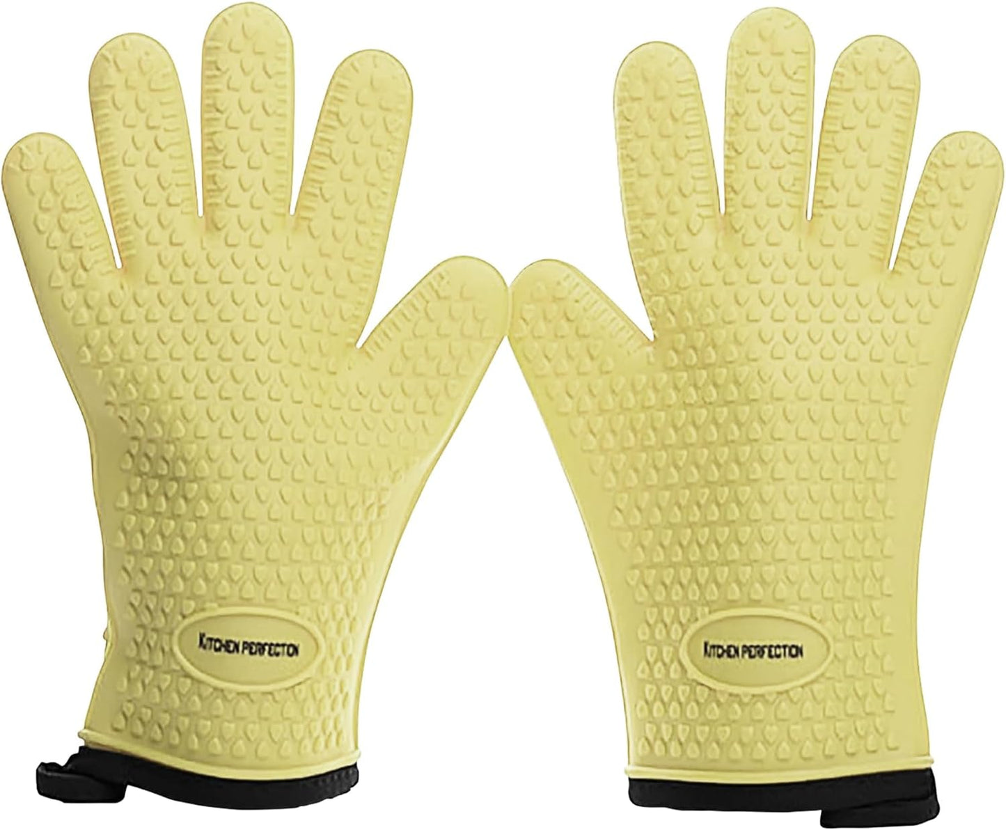KITCHEN PERFECTION S Silicone Smoker Oven Gloves for Women -Extreme Heat Resistant BBQ Gloves