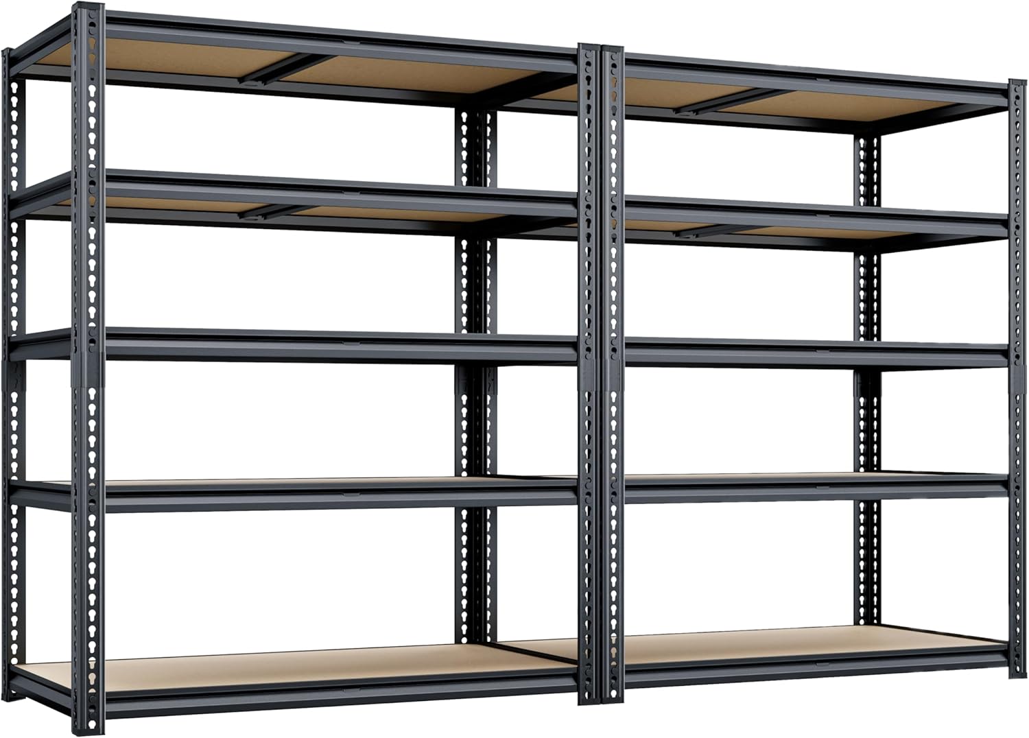 72"H Storage Shelves heavy duty, 2000LBS Garage Shelving, 5 Tier Metal Shelving Unit Adjustable