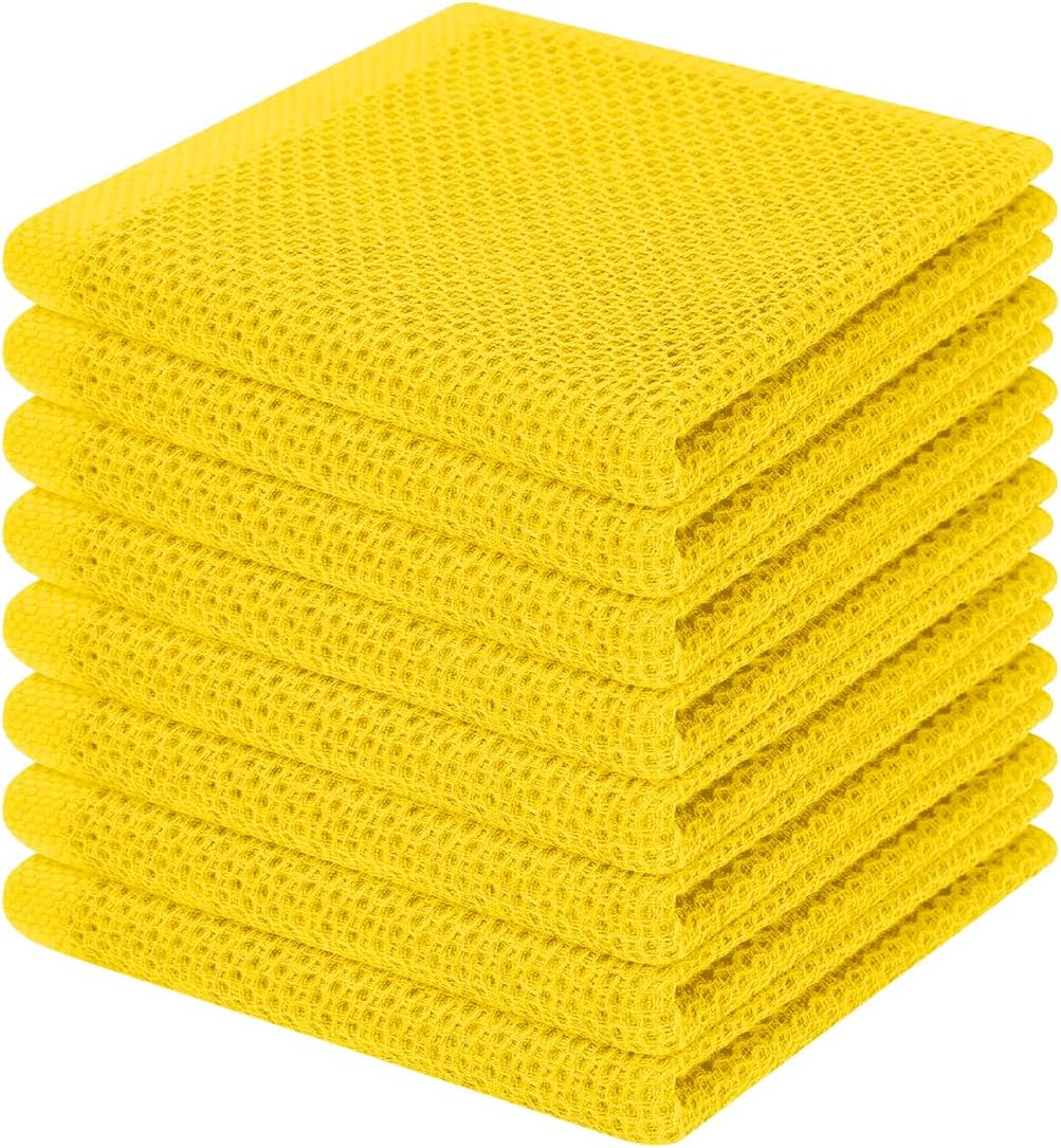 Homaxy 100% Cotton Waffle Weave Kitchen Dish Cloths, Ultra Soft Absorbent Quick Drying Dish Towels