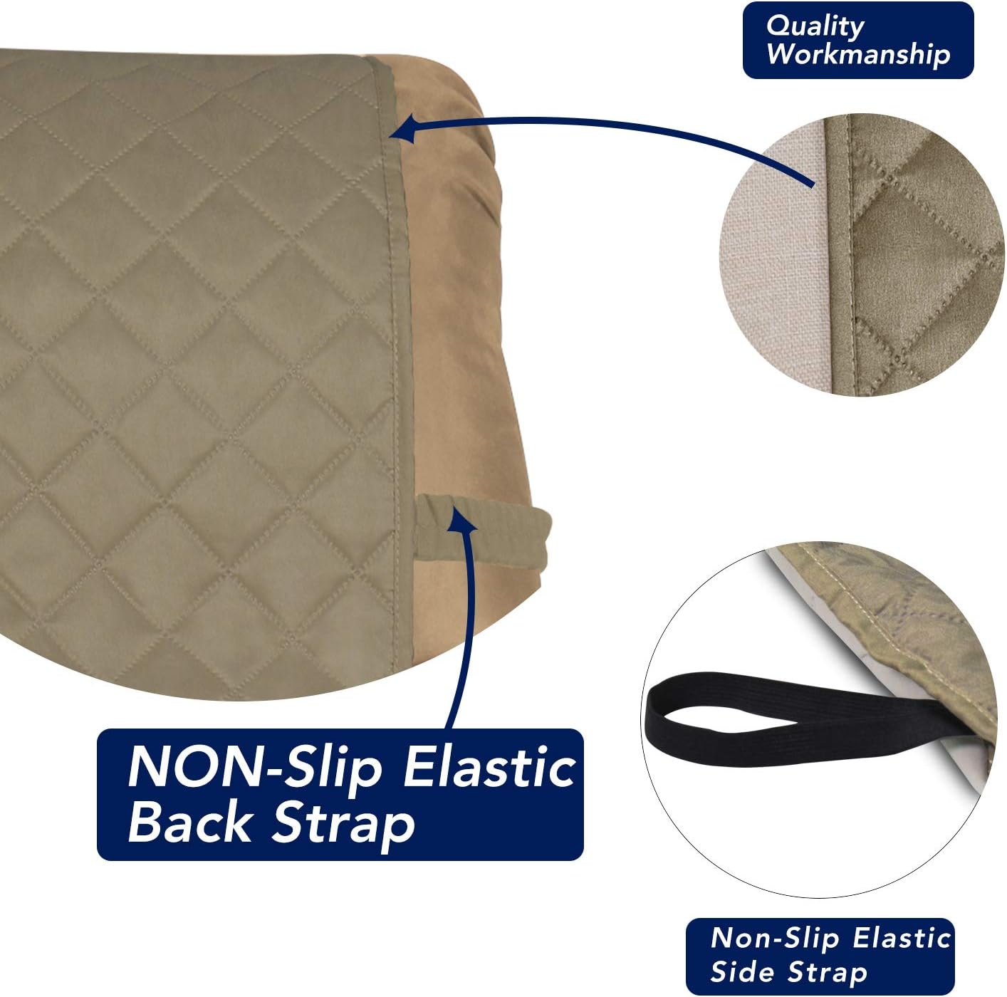 PureFit Reversible Quilted Sofa Cover, Water Resistant Slipcover Furniture Protector, Washable