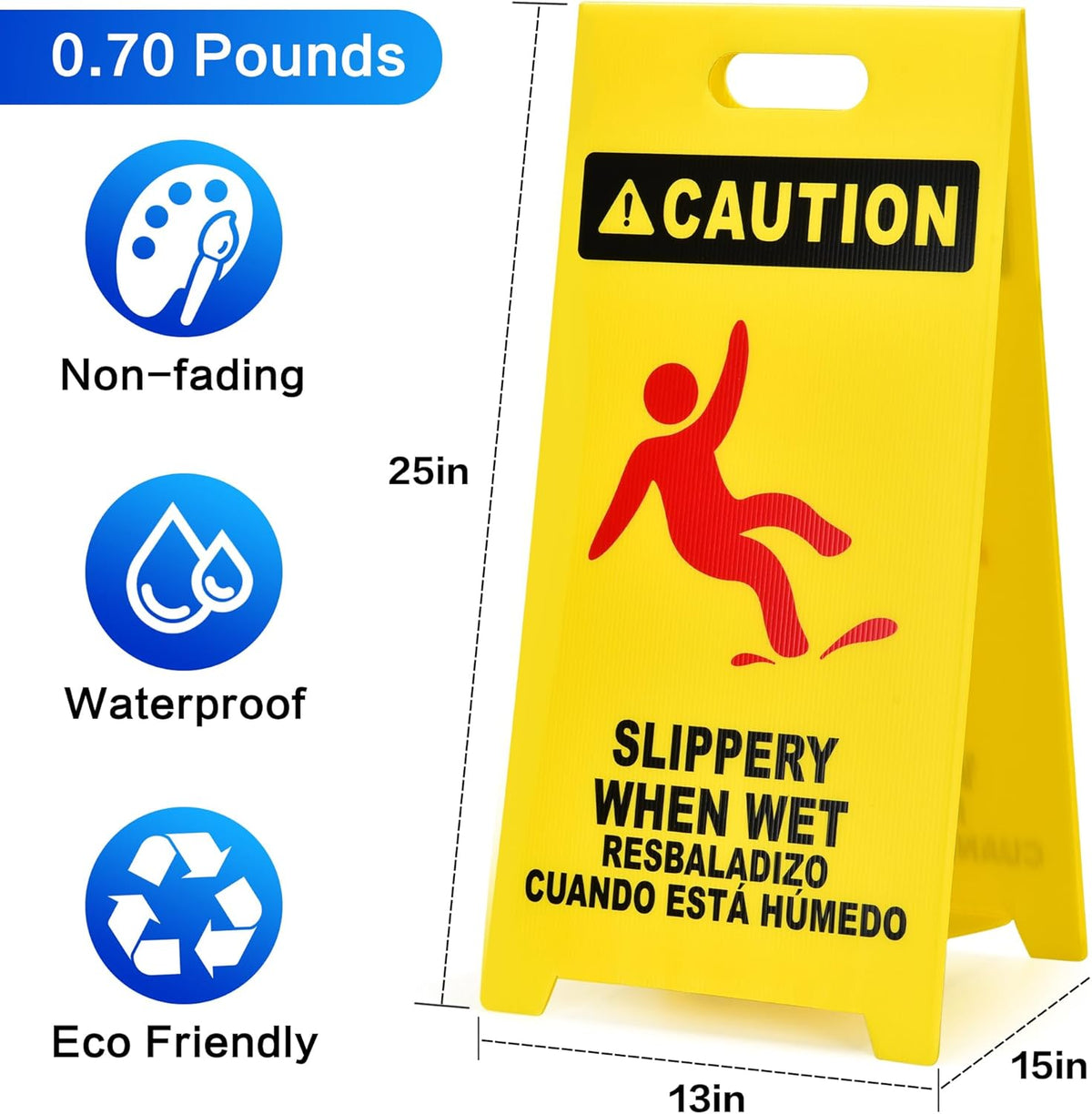 MATTHEW CLEANING 25'' Industrial Wet Floor Sign 6 Pack 2-Sided Durable Corrugated Plastic Birght