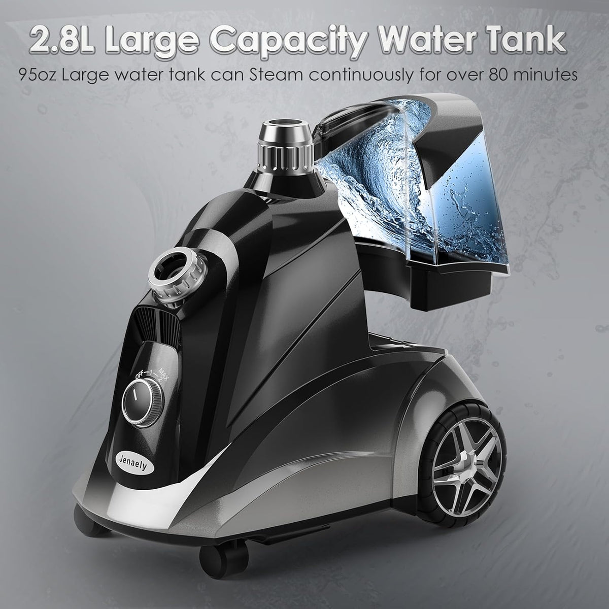 Steamer for Clothes, Jenaely 1500W Standing Garment Steamers, 35s Fast Heat-up, 80 Mins of