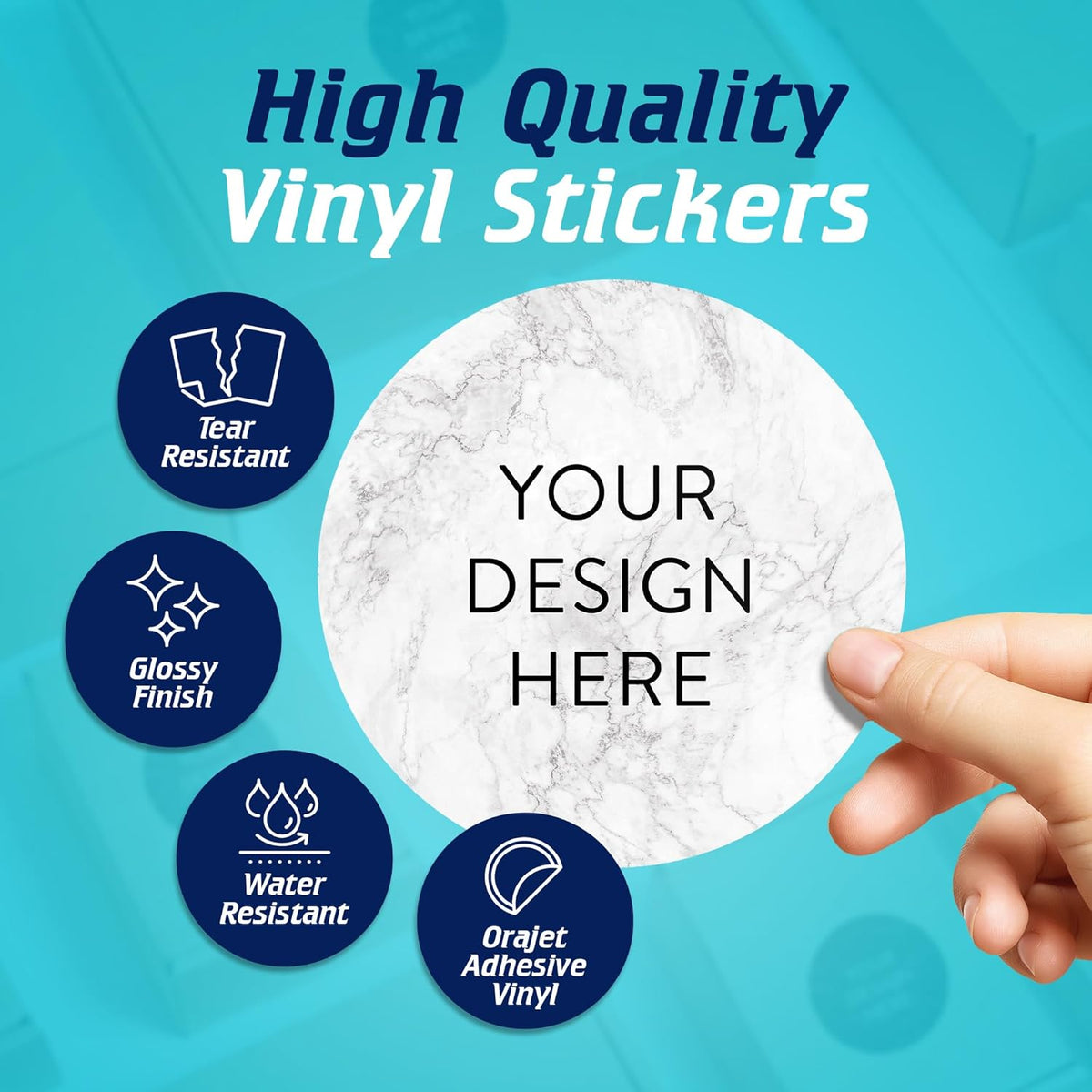 100 Custom Vinyl Stickers - Upload Your own Image, Text, Design, Logo - Personalized Logo Labels