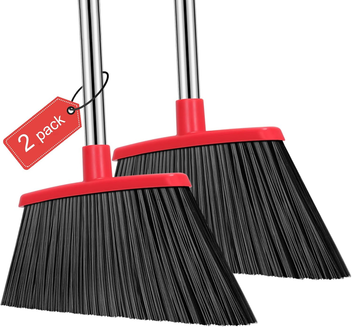 NACENA Heavy Duty Broom, 55 Inch Long Handle Outdoor Large Angle Brooms, Commercial Broom for