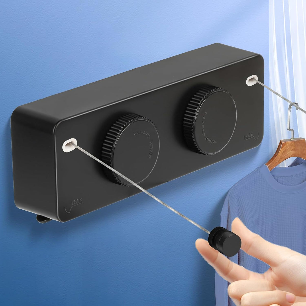Retractable Clothesline Indoor Outside Heavy-Duty, Upgrade 304 Double Stainless Steel Shower Room