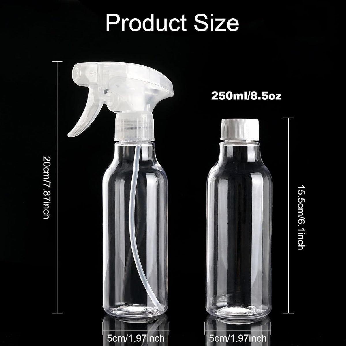 Cosywell Plastic Spray Bottles 8.8oz/260ml 4 Pack Empty Spray Bottle for Cleaning Mist/Stream Heavy