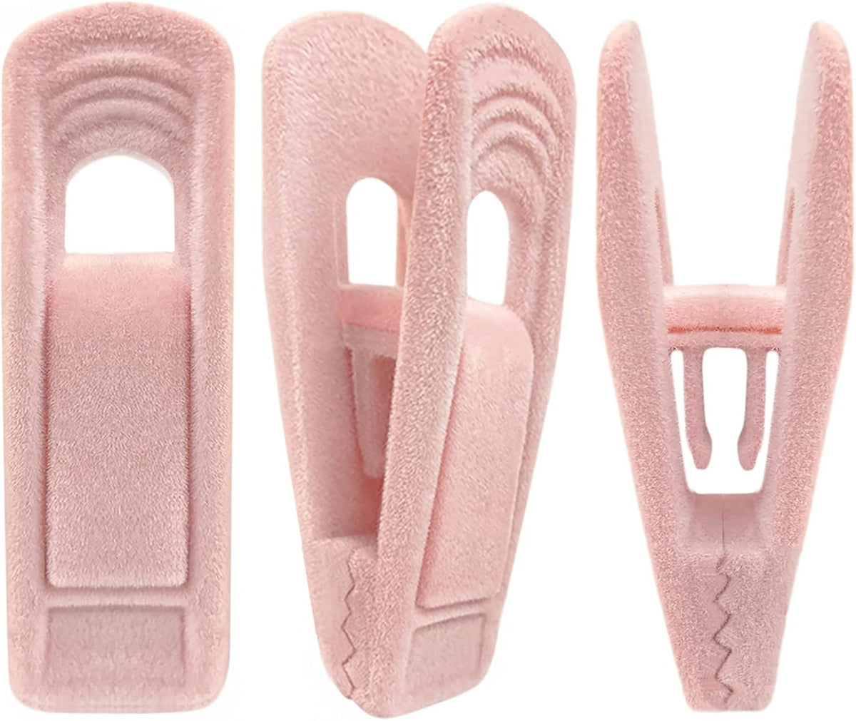Light Pink Velvet Hanger Clips (60-Pack), Non-Slip Strong Hanger Clips for Velvet, Pants, Skirts &