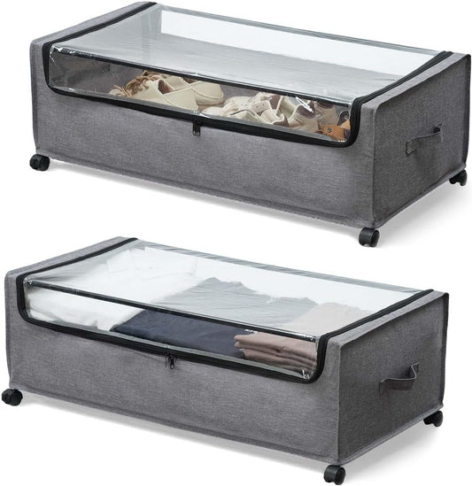 Under Bed Storage with Wheels, Under The Bed Storage Drawers On Wheels, Rolling Underbed Drawers