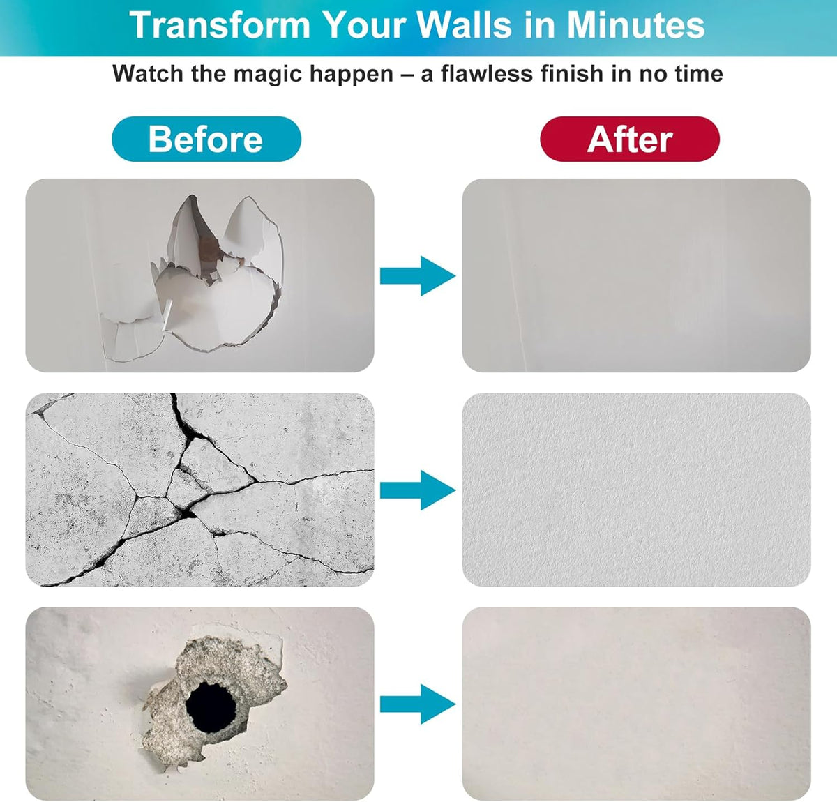 Drywall Repair Kit with 12"x12" Dry Wall Repair Panel, 33-in-One Drywall Patch Kit Wall Patch