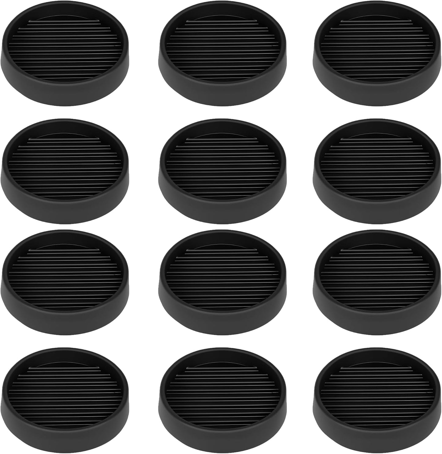 Non Slip Furniture Pads, 2.5” Round Rubber Caster Cups, 12 Pcs Furniture Coasters, Anti-Slip