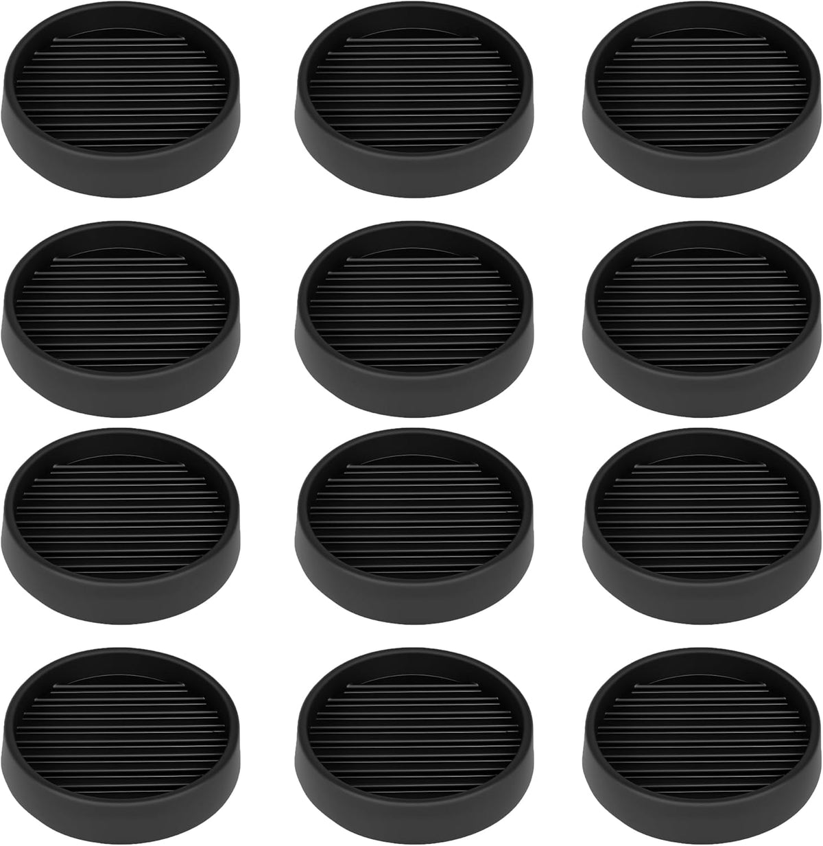 Non Slip Furniture Pads, 2.5” Round Rubber Caster Cups, 12 Pcs Furniture Coasters, Anti-Slip