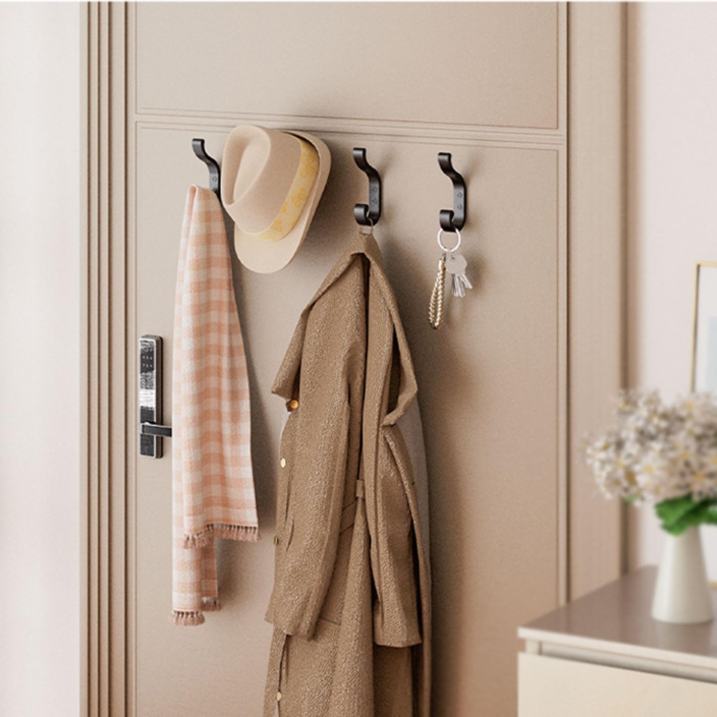 bussdis Coat Hooks Wall Mount for Hanging, Heavy Duty Backpack Hooks for Wall, Hold up to 30 lbs